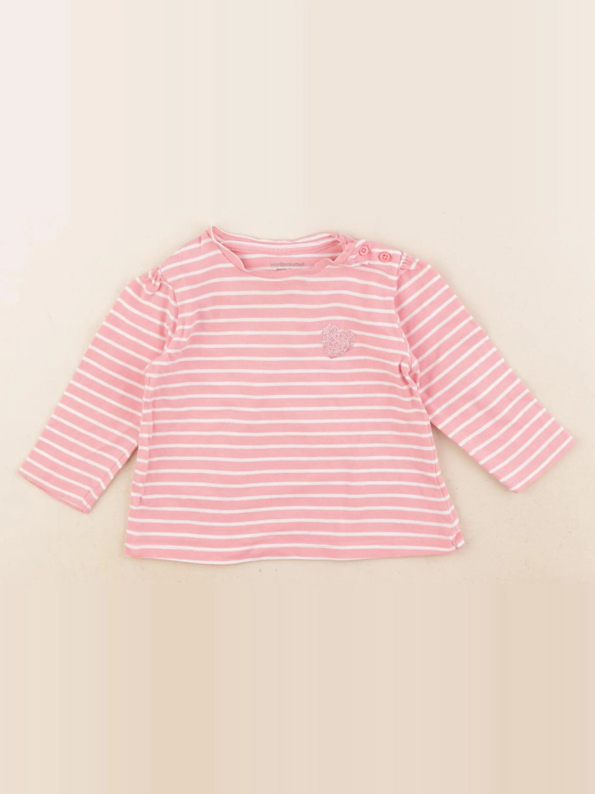 Vertbaudet - tee-shirt rose - 9 mois