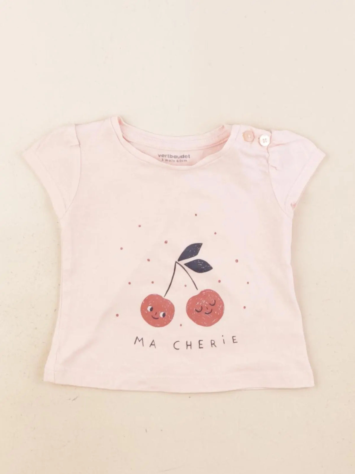 Vertbaudet - tee-shirt rose - 3 mois