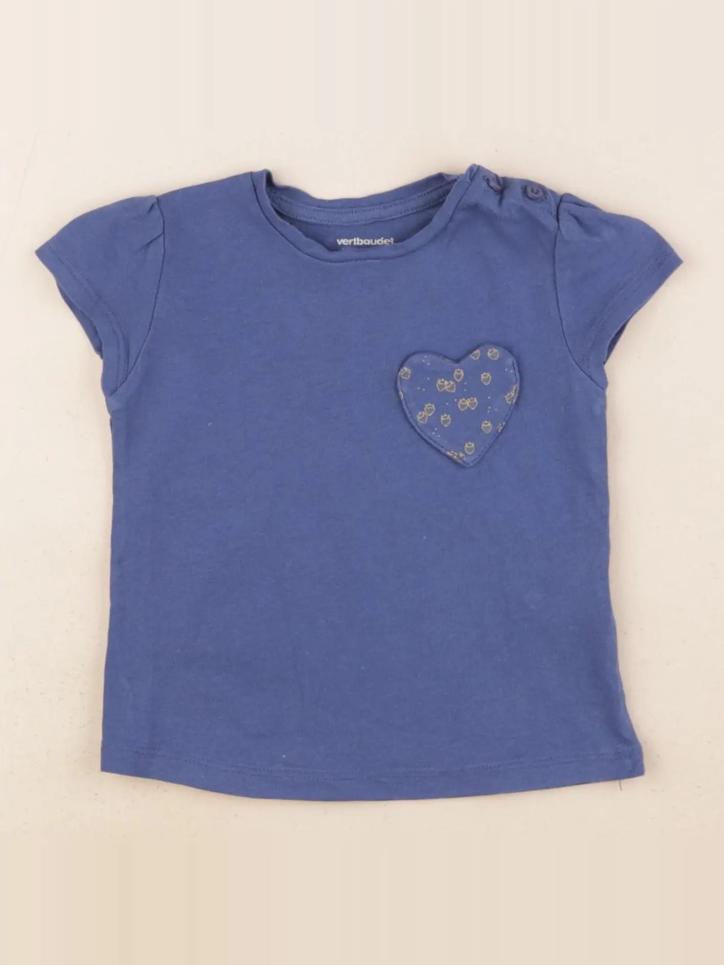 Vertbaudet - tee-shirt bleu - 12 mois