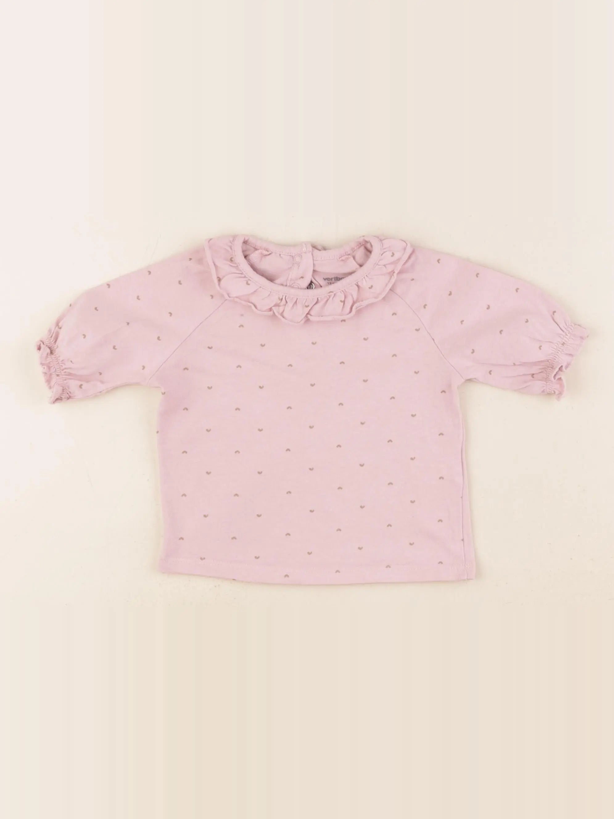 Vertbaudet - tee-shirt rose - 12 mois