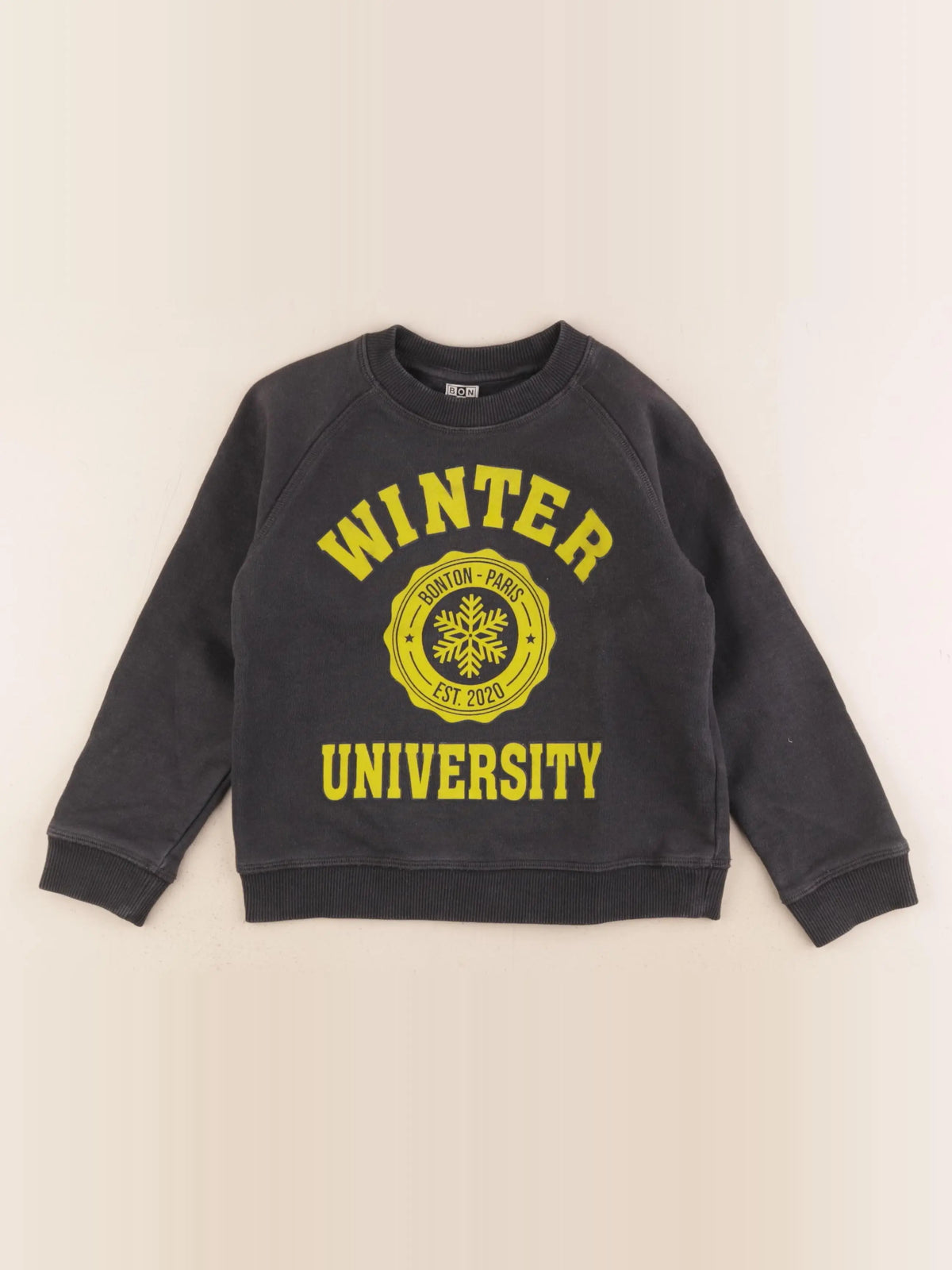 Bonton - sweat jaune, noir - 8 ans