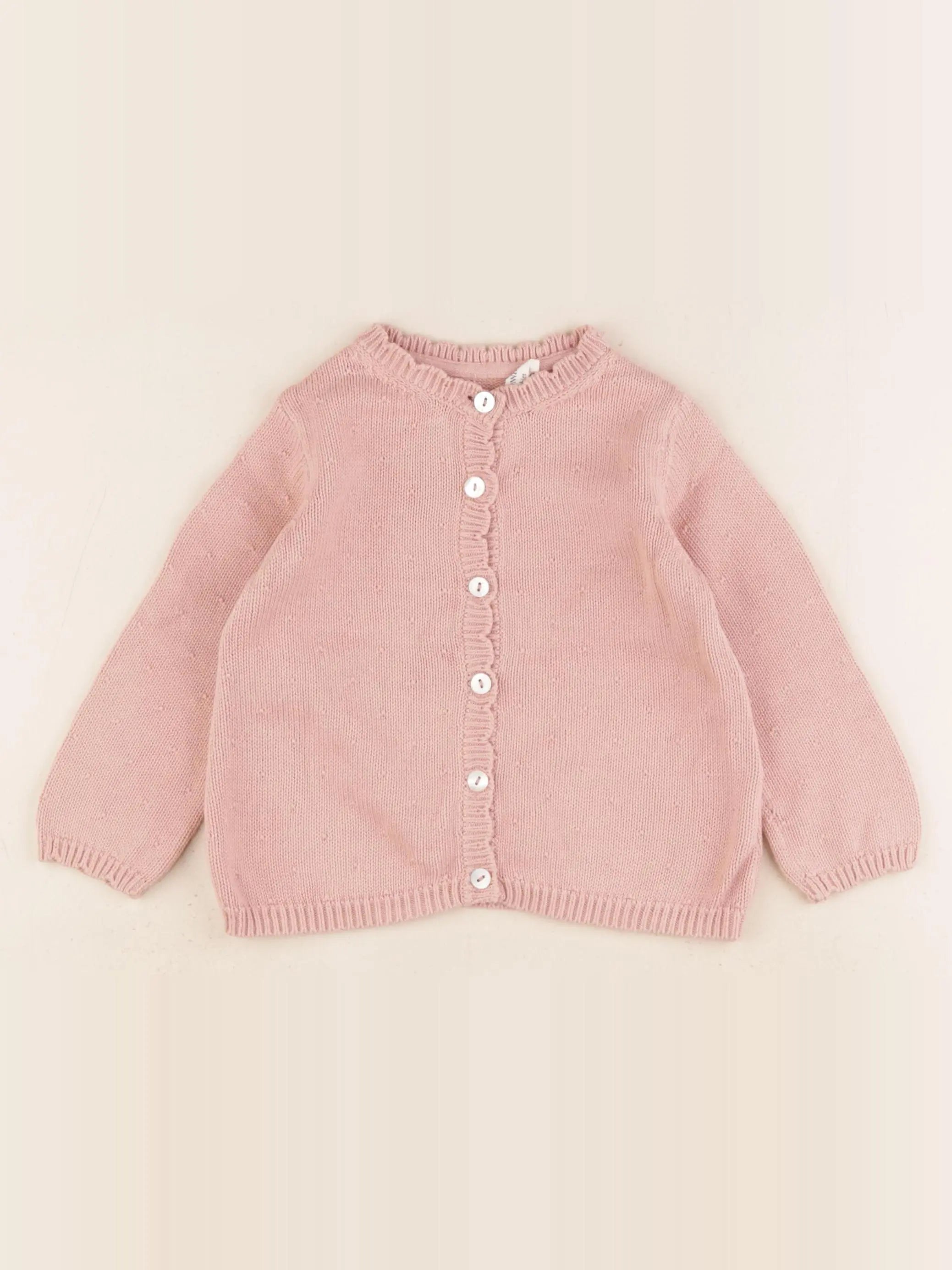 Buissonnière - gilet rose - 18/24 mois