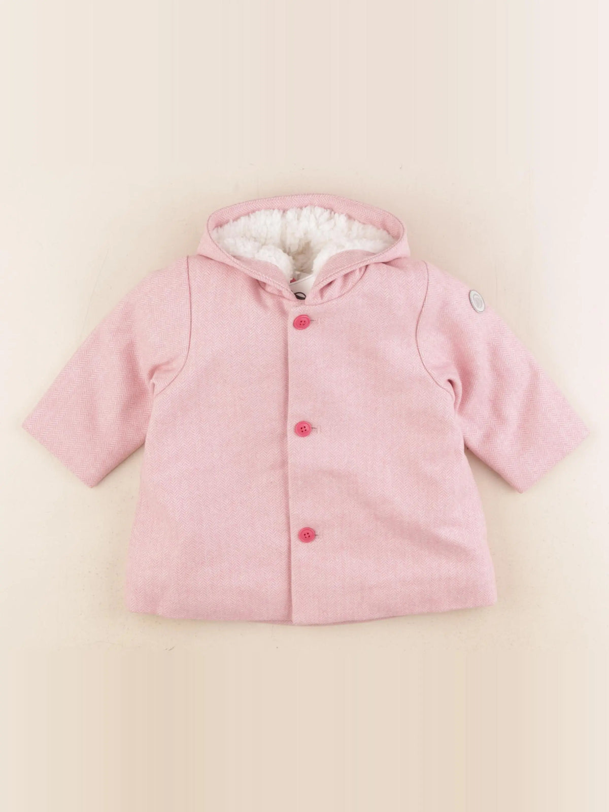 Petit Bateau - manteau rose - 12 mois