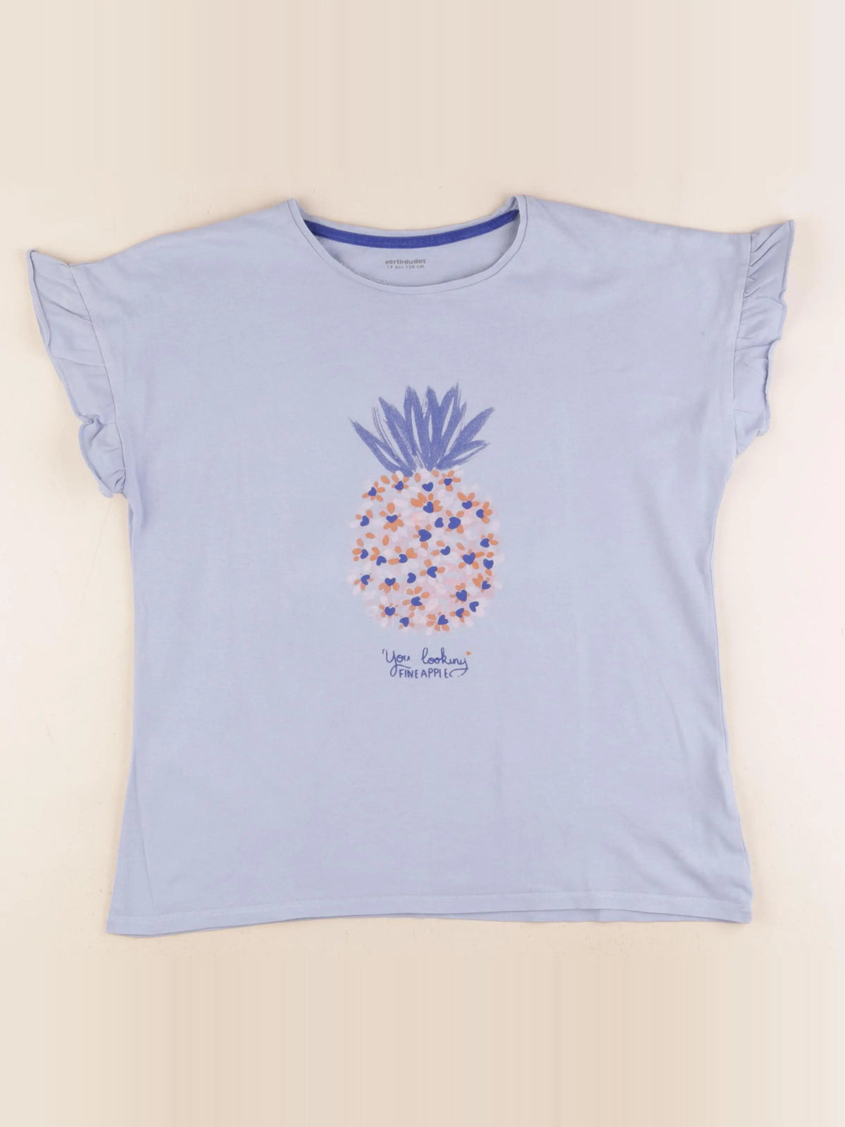 Vertbaudet - tee-shirt bleu - 14 ans