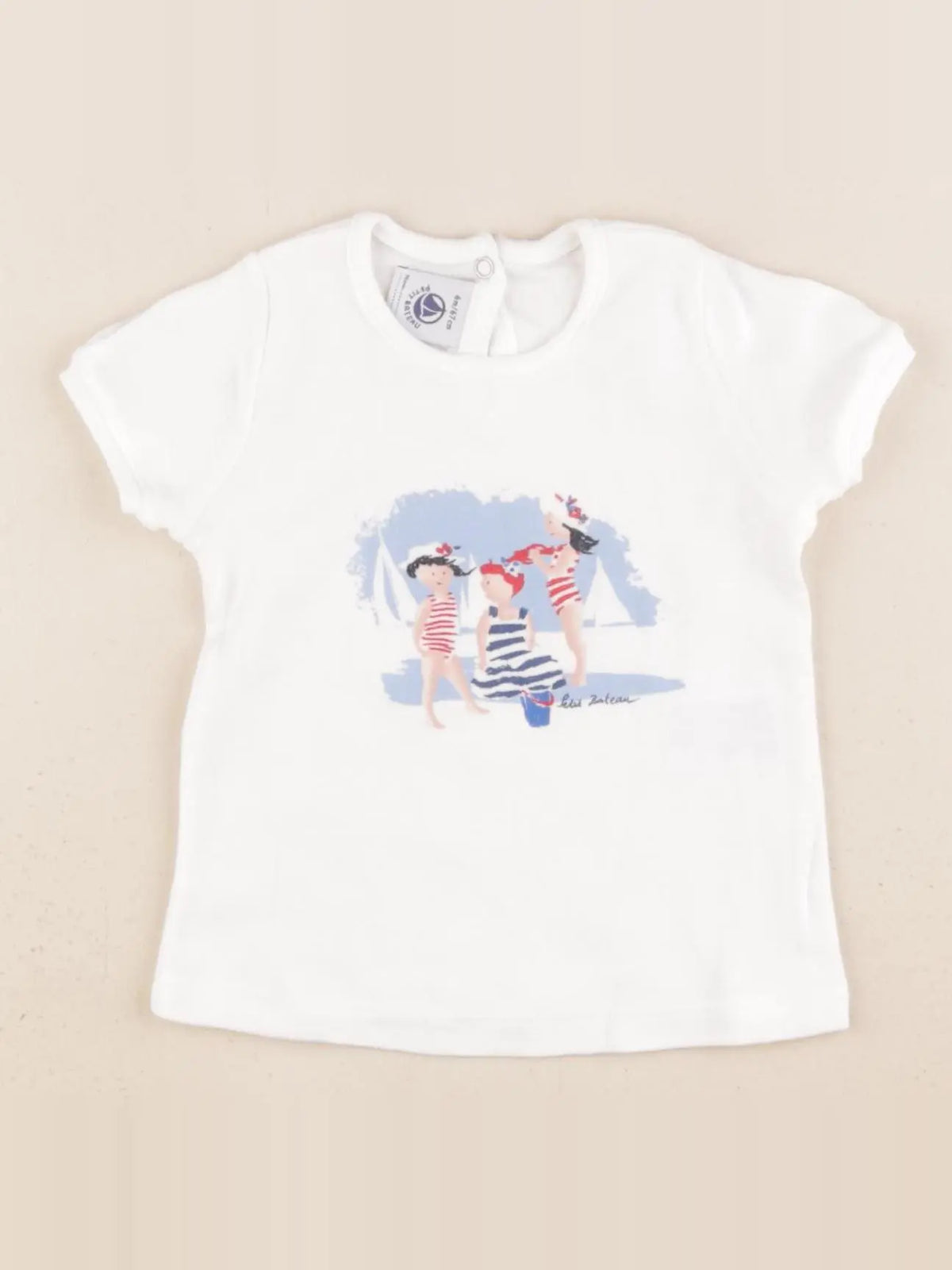 Petit Bateau - tee-shirt blanc - 6 mois