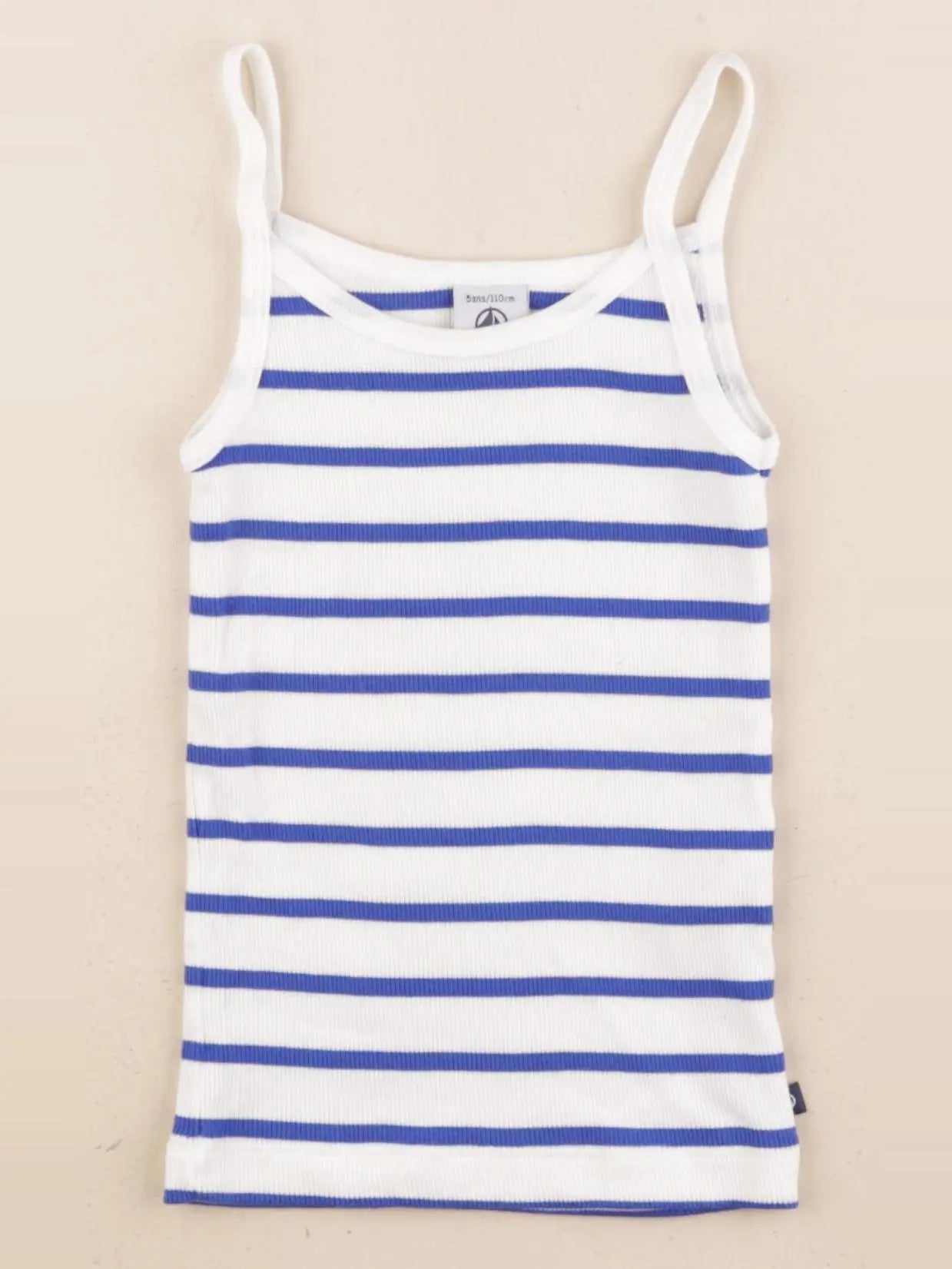 Petit Bateau - maillot de corps blanc, bleu - 5 ans