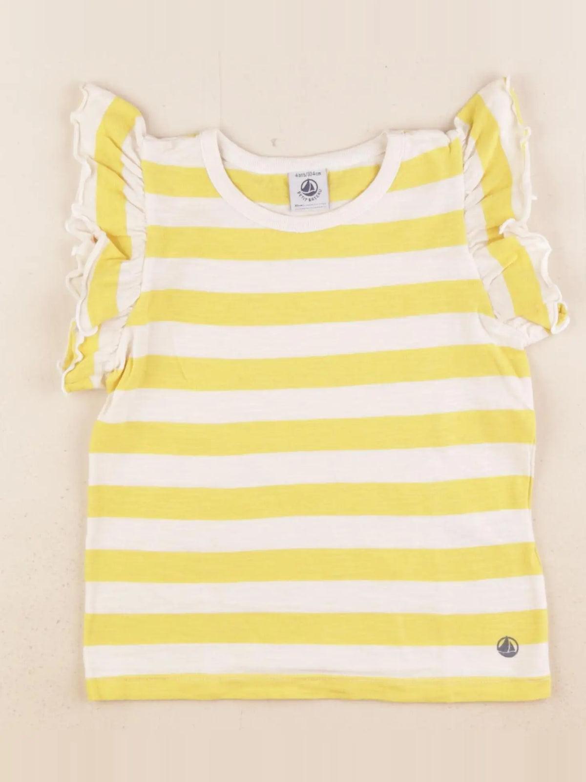 Petit Bateau - tee-shirt jaune - 4 ans