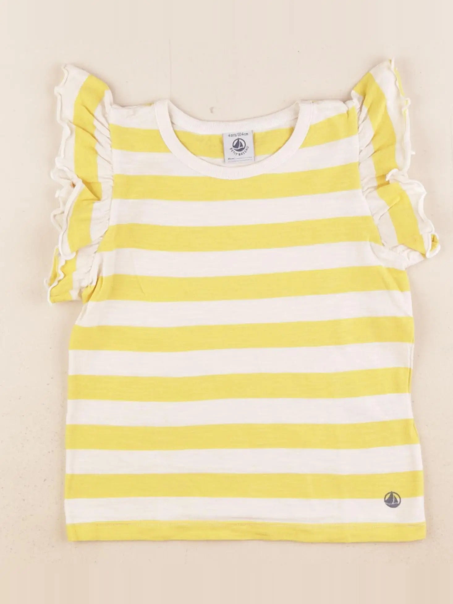 Petit Bateau - tee-shirt jaune - 4 ans