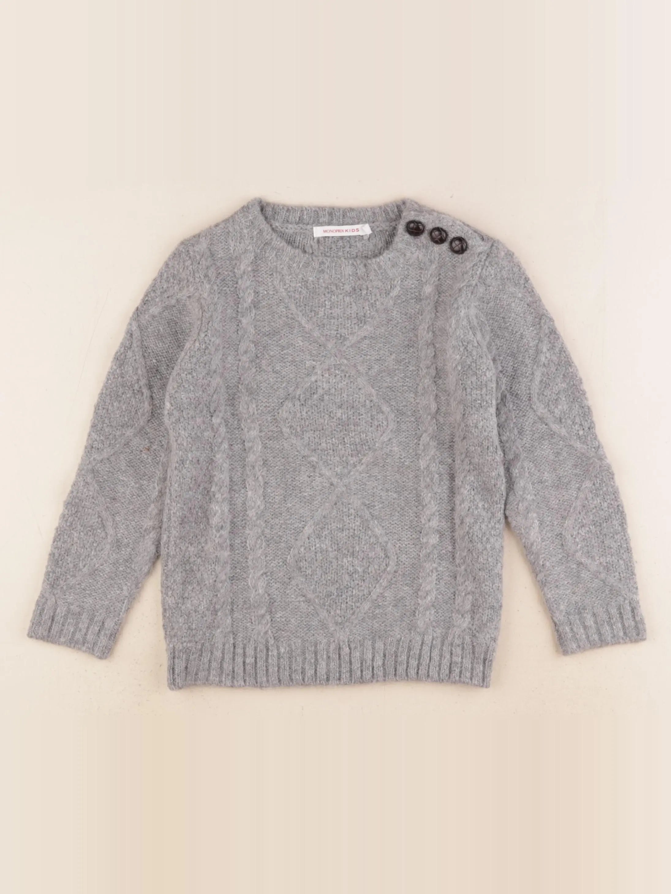 Monoprix - pull gris - 4 ans