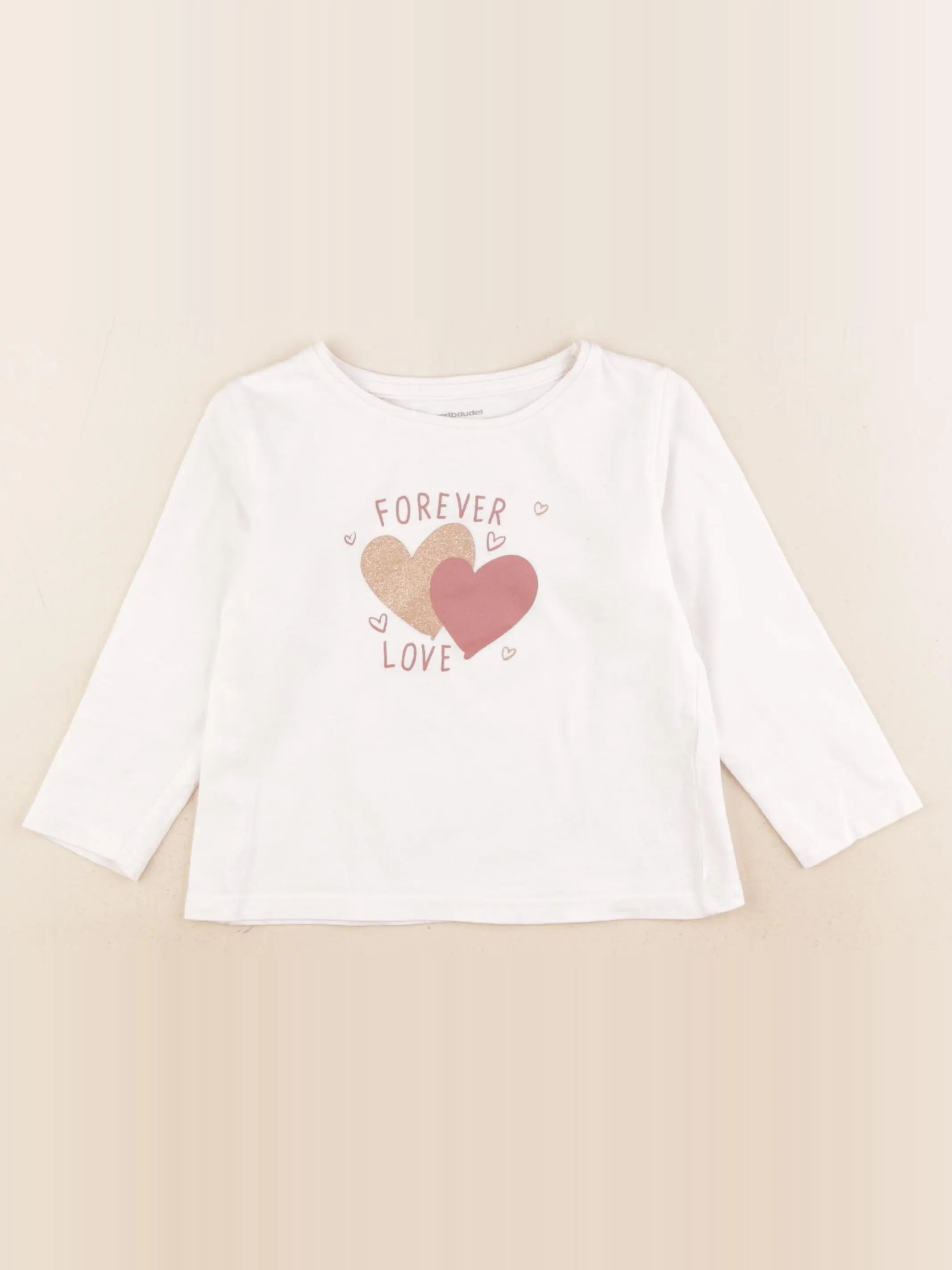 Vertbaudet - tee-shirt beige - 3 ans