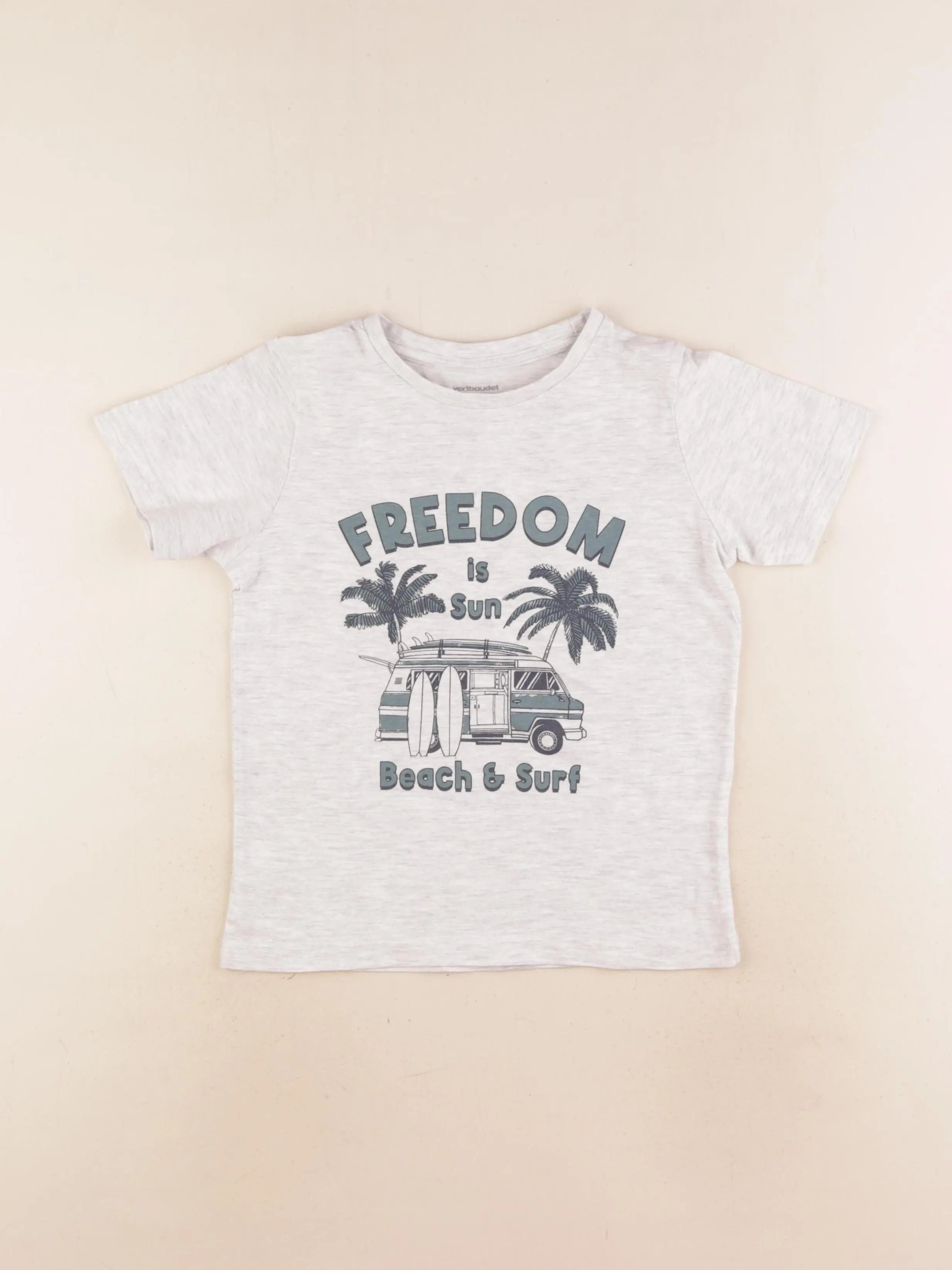 Vertbaudet - tee-shirt gris - 6 ans