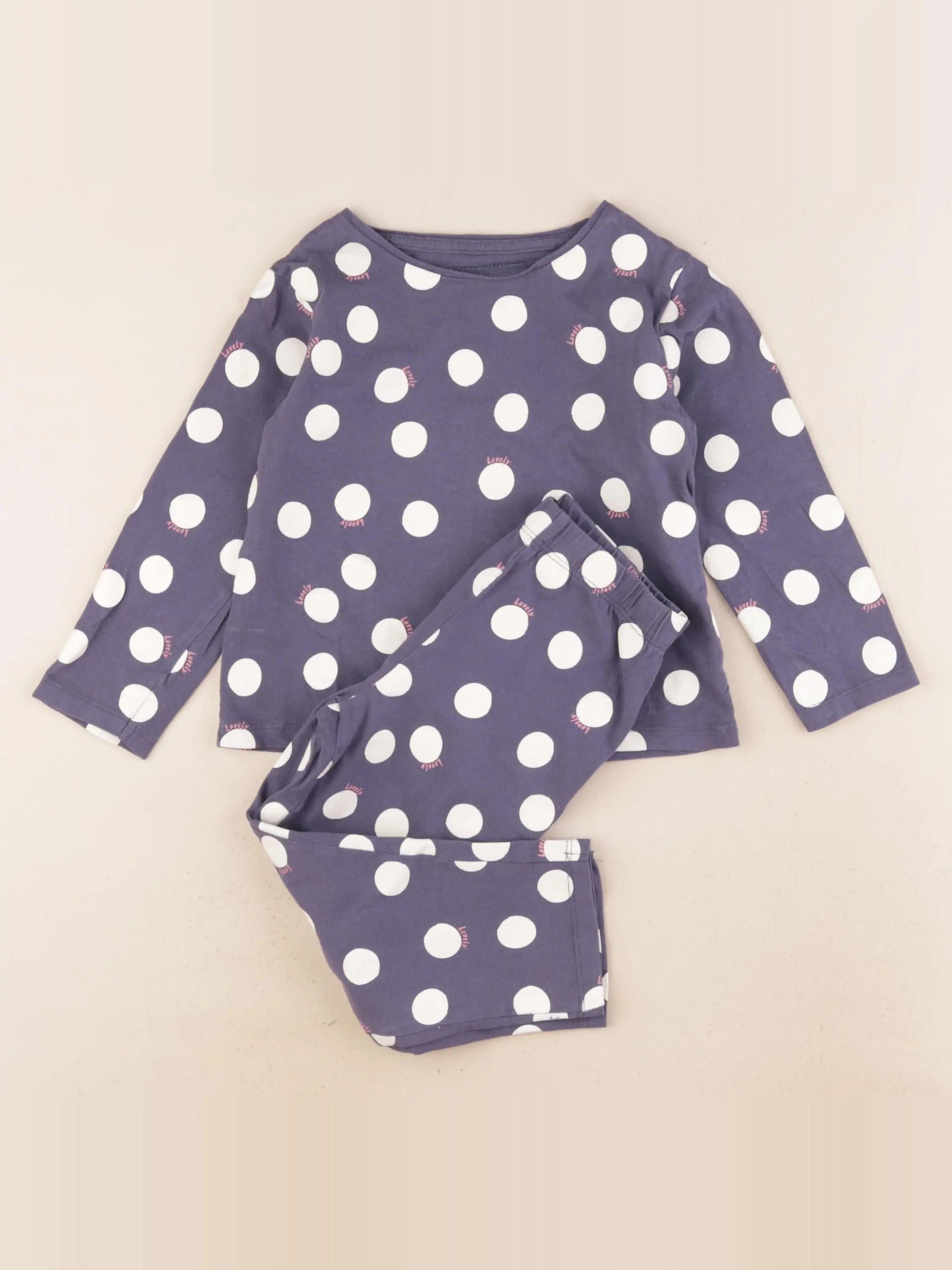 Vertbaudet - pyjama coton violet - 3 ans
