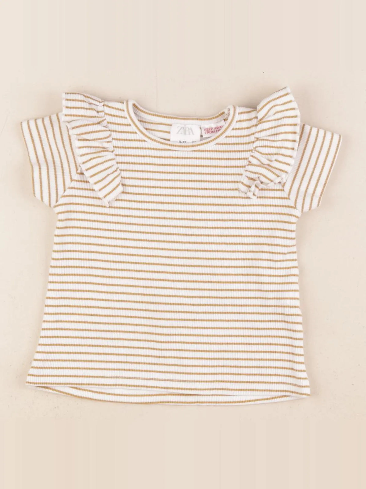 Zara - tee-shirt beige - 9/12 mois