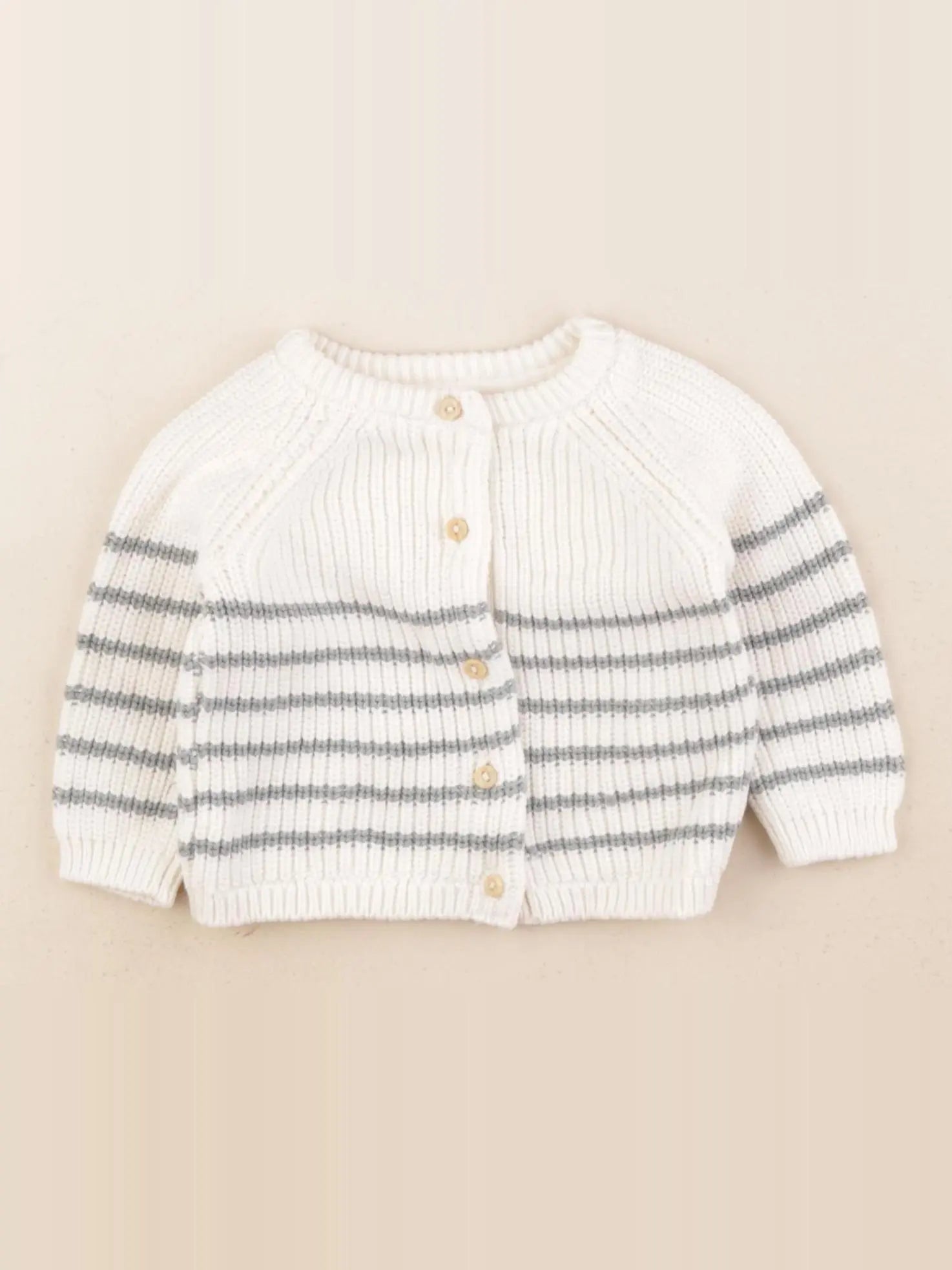 H&M - gilet beige, vert - 1/2 mois