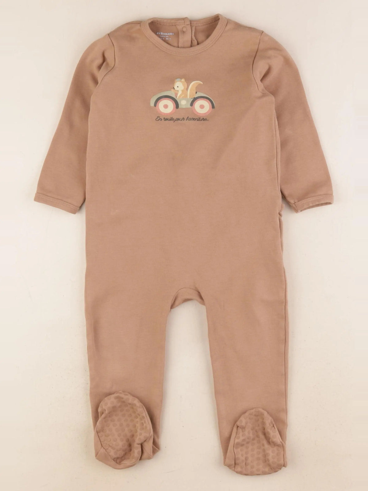 Vertbaudet - pyjama coton marron - 24 mois