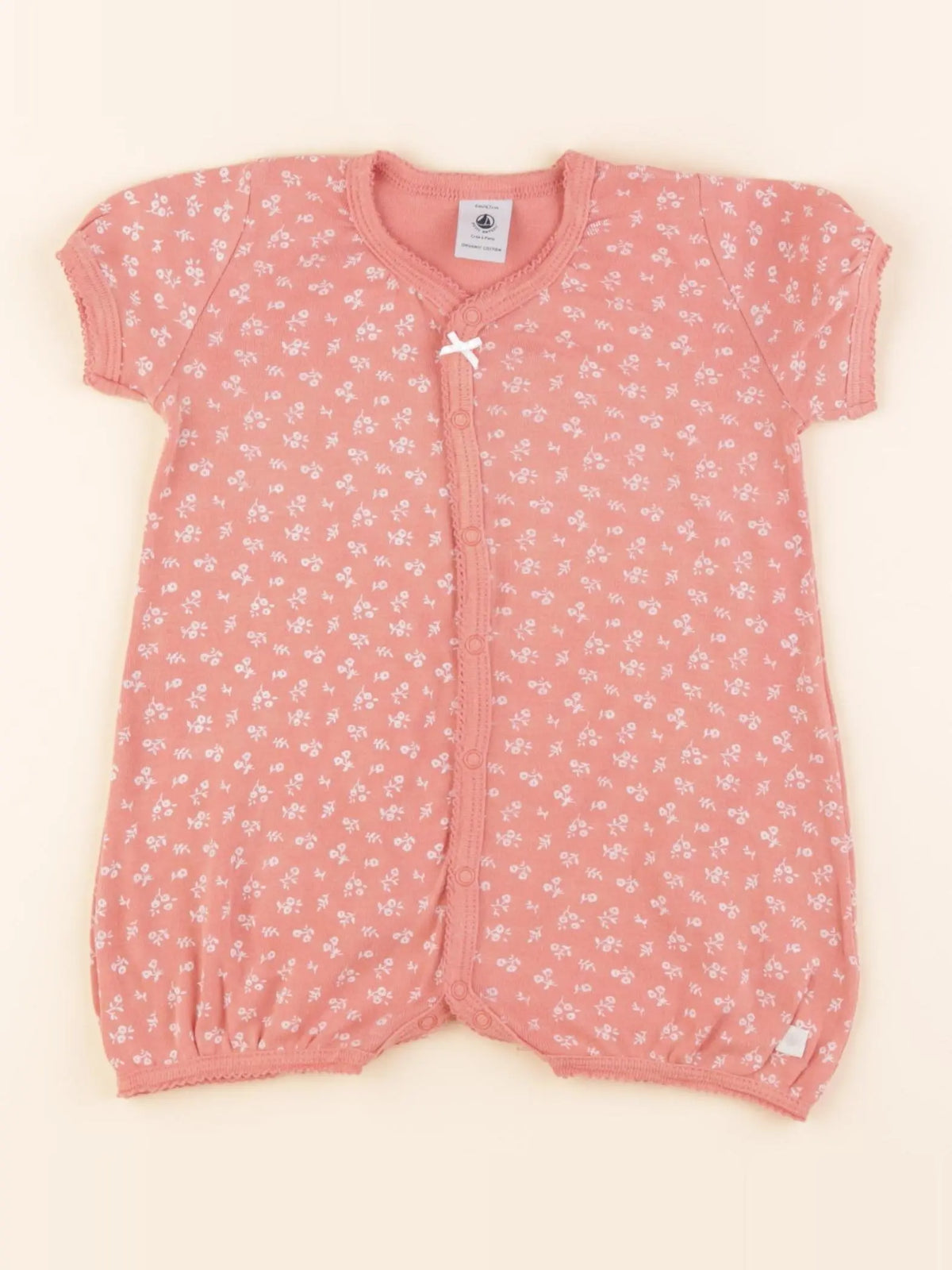 Petit Bateau - pyjama coton rose - 6 mois