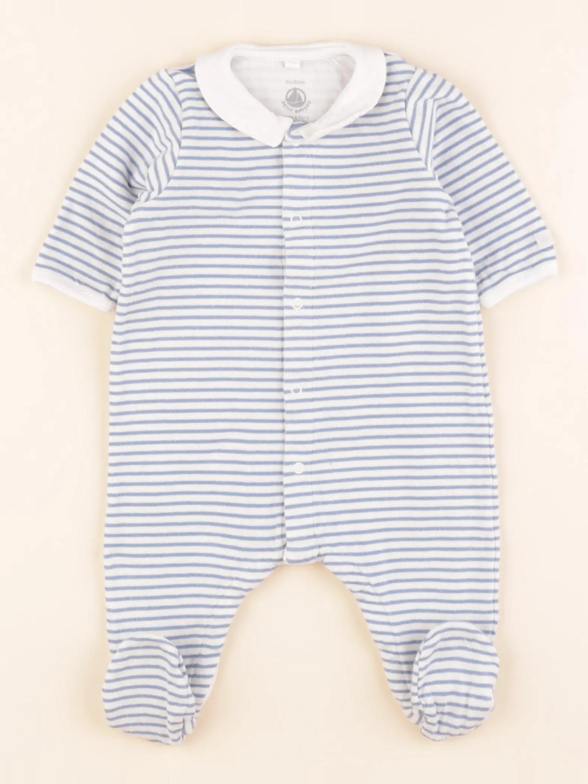 Petit Bateau - pyjama coton bleu - 3 mois