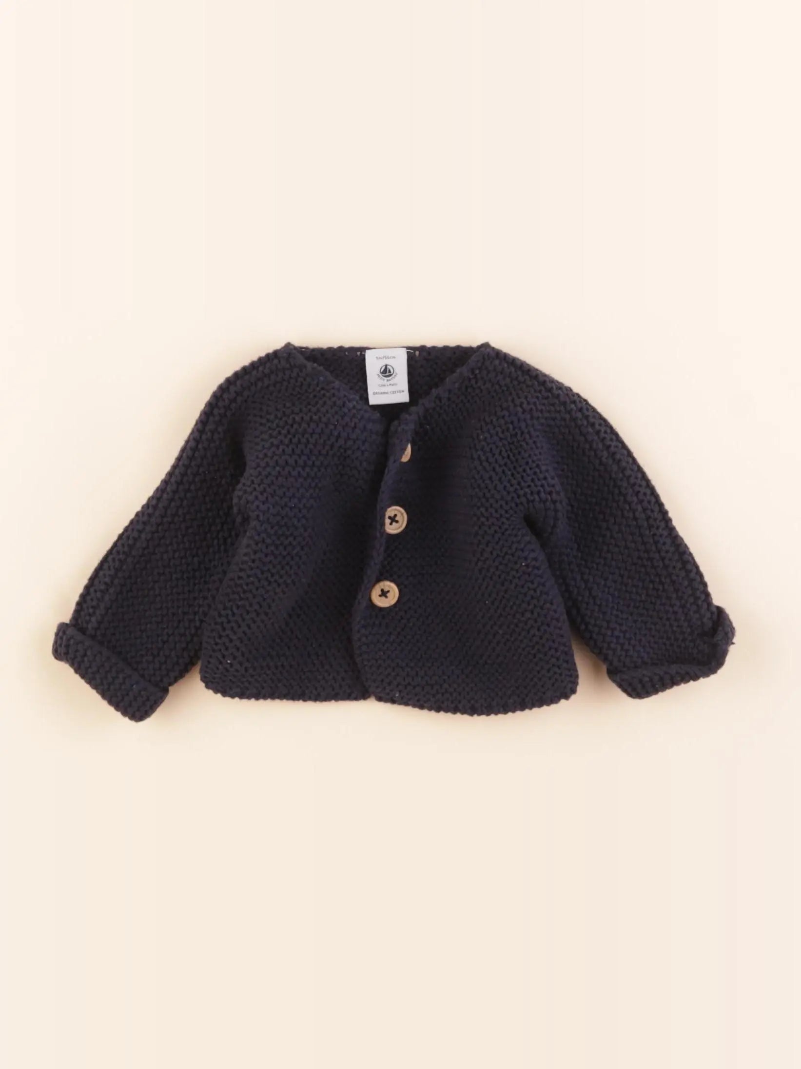 Petit Bateau - gilet bleu - 1 mois
