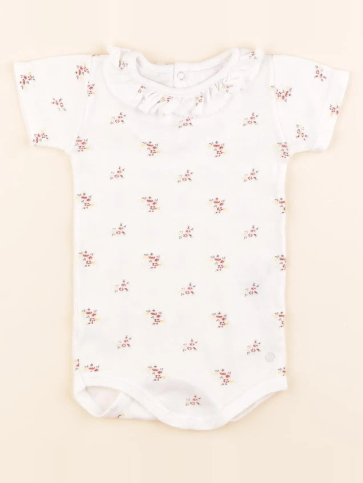 Petit Bateau - body à col blanc - 6 mois