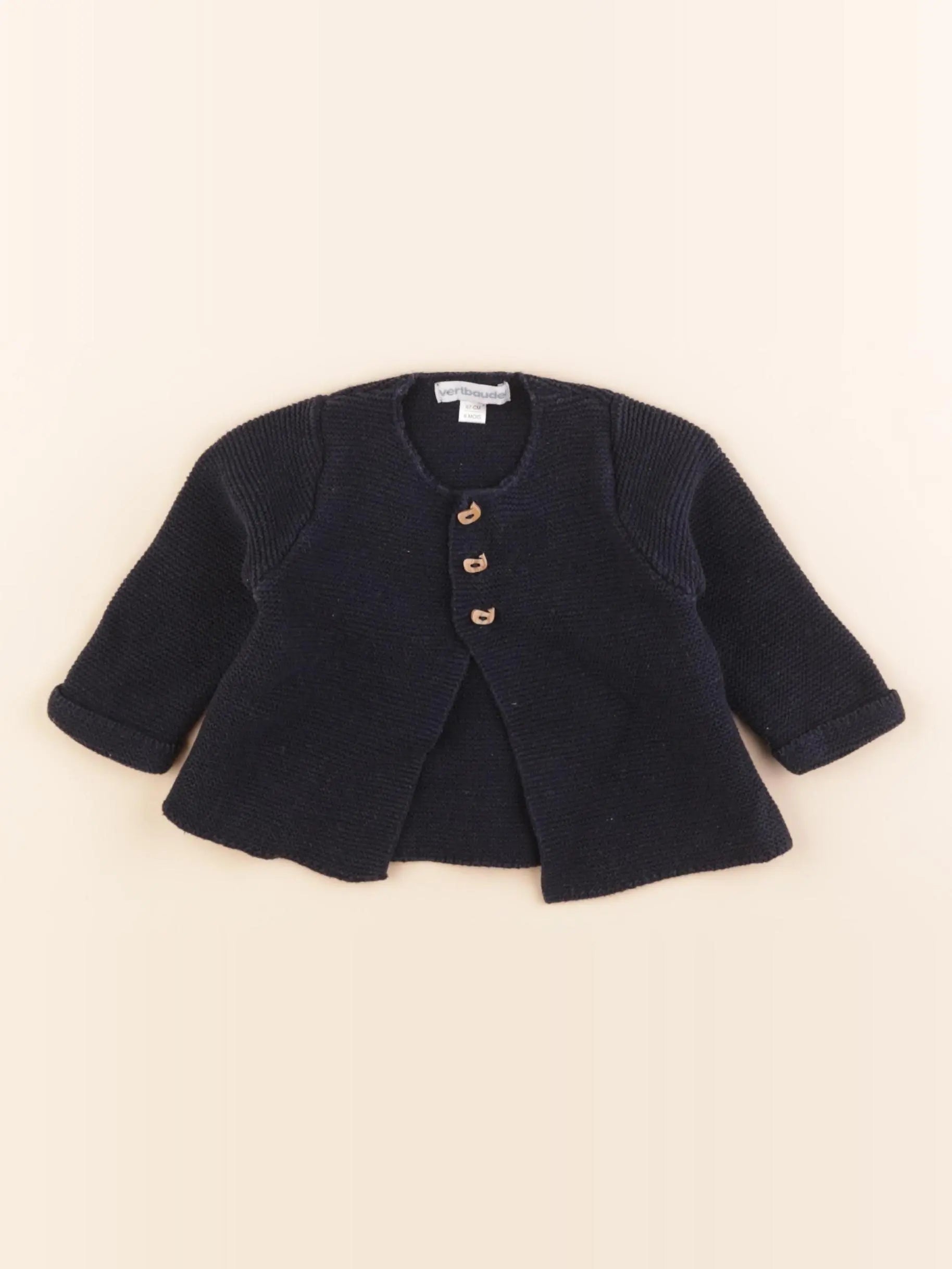 Vertbaudet - gilet bleu - 6 mois