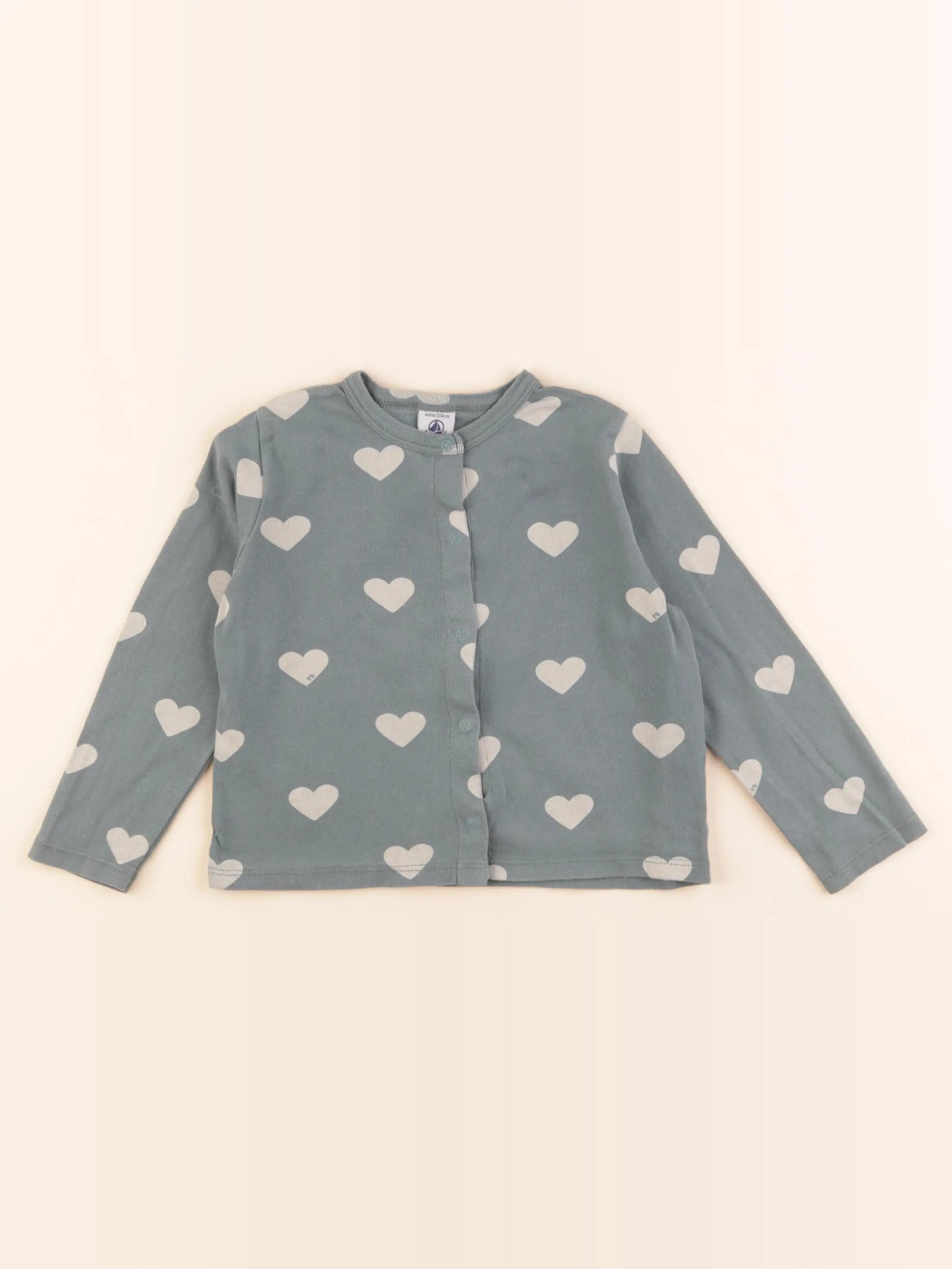 Petit Bateau - tee-shirt vert - 4 ans