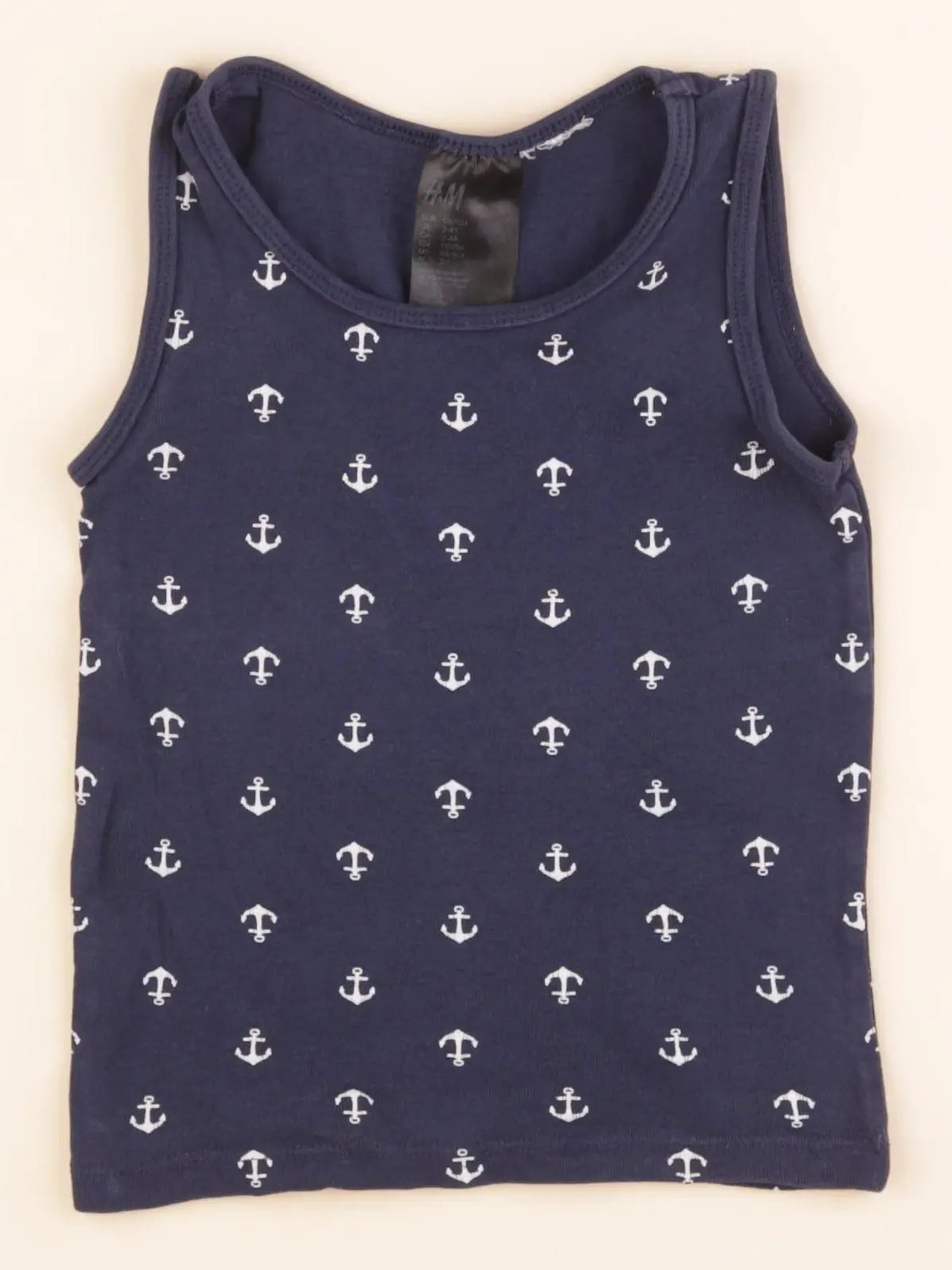 H&M - maillot de corps bleu - 2/4 ans