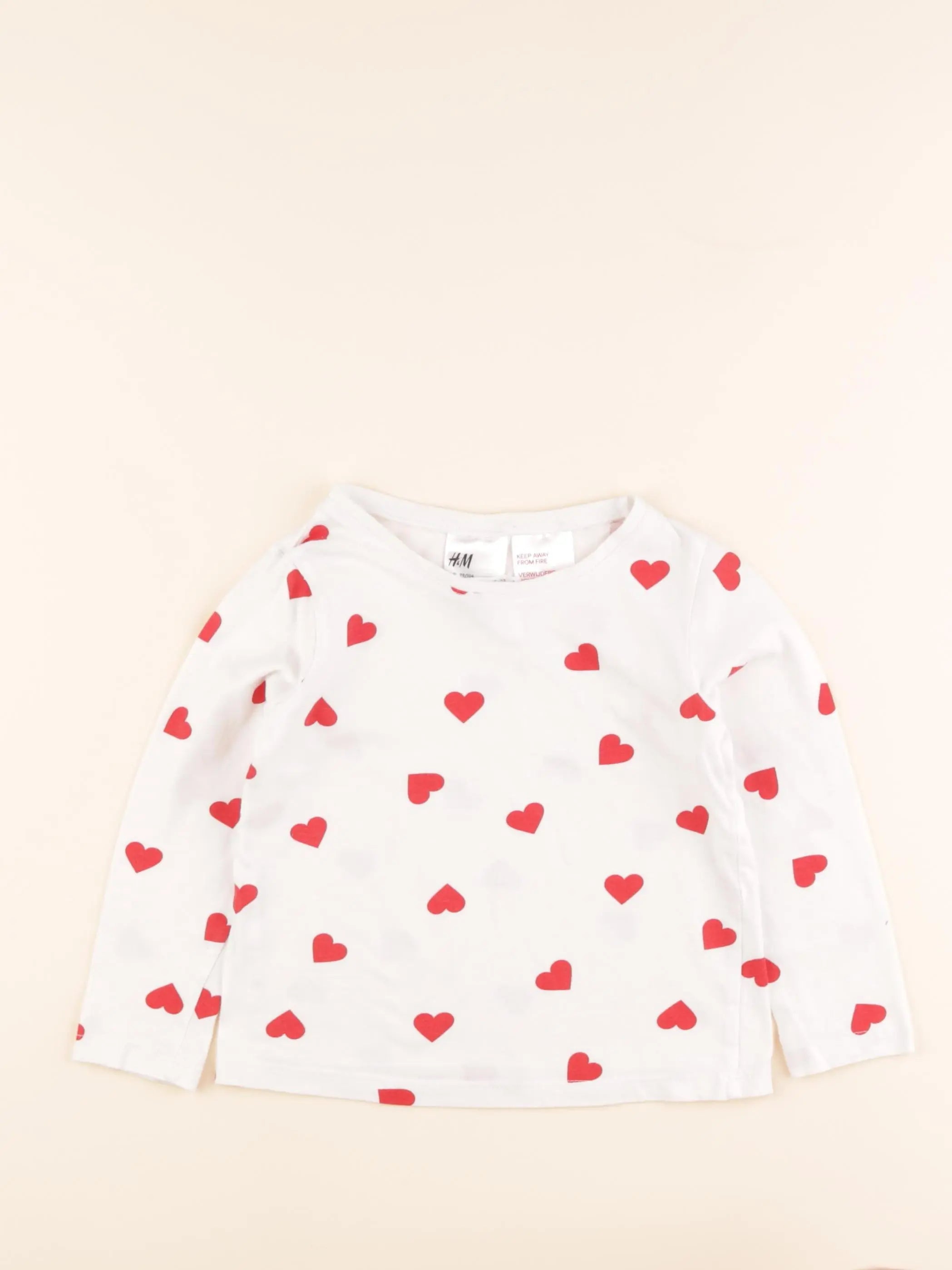 H&M - tee-shirt rouge - 2/4 ans