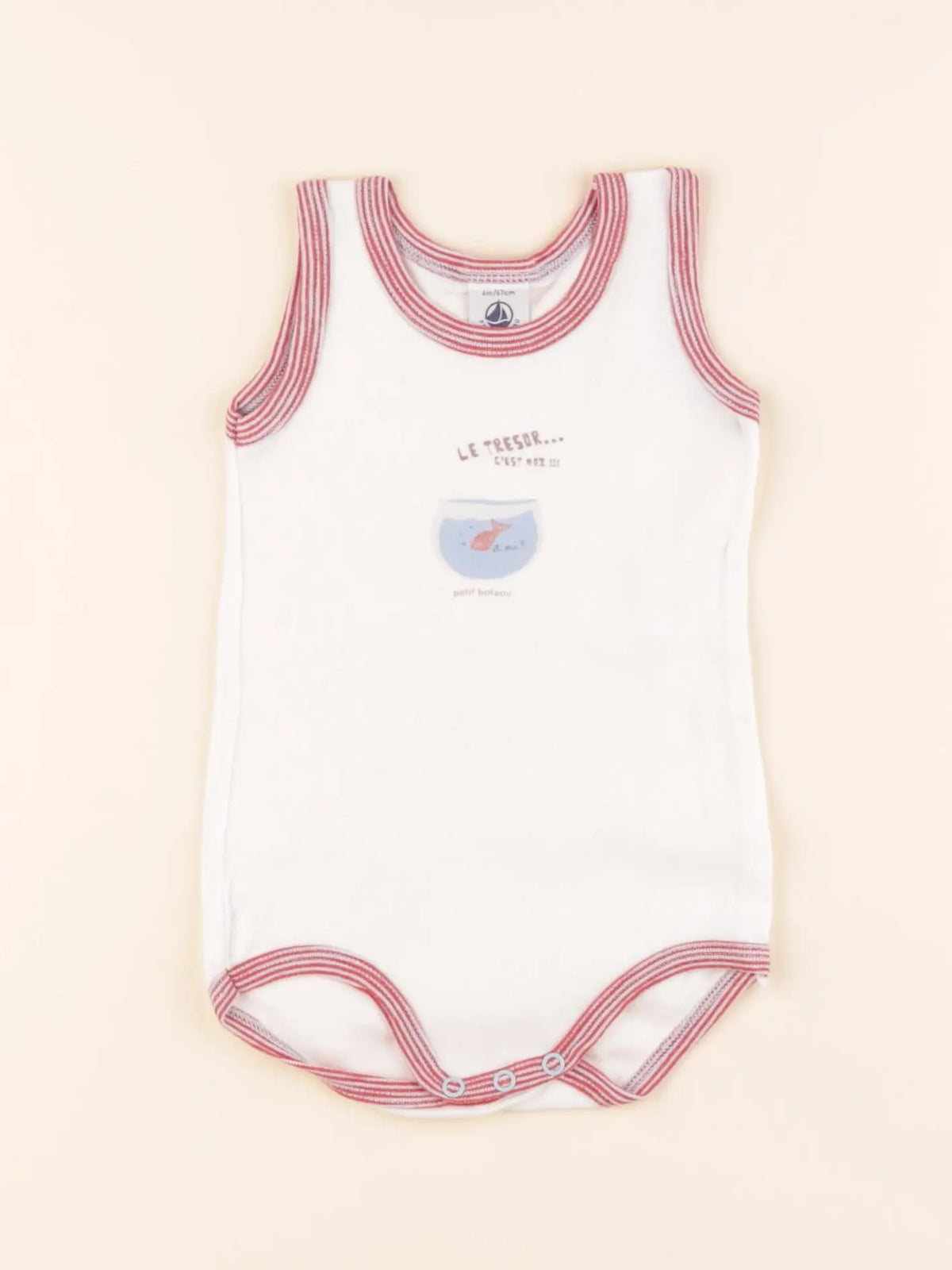 Petit Bateau - body blanc - 6 mois