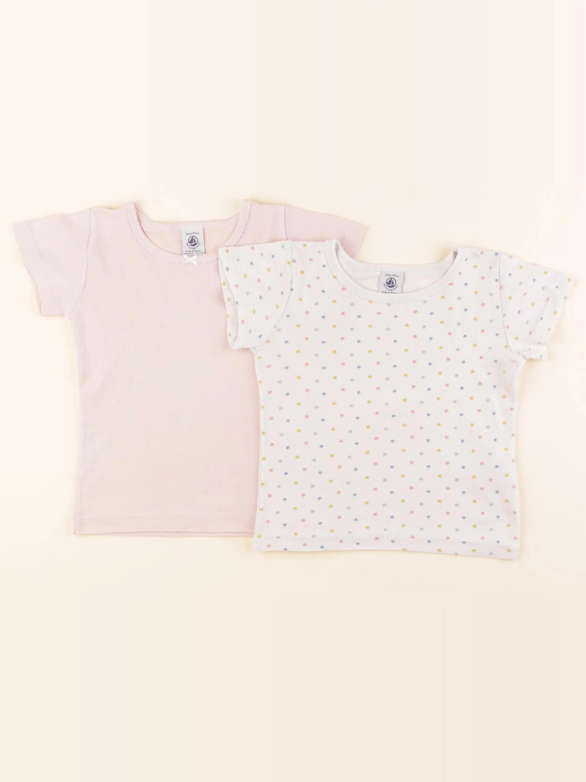 Petit Bateau - lot de 2 maillots de corps rose - 3 ans