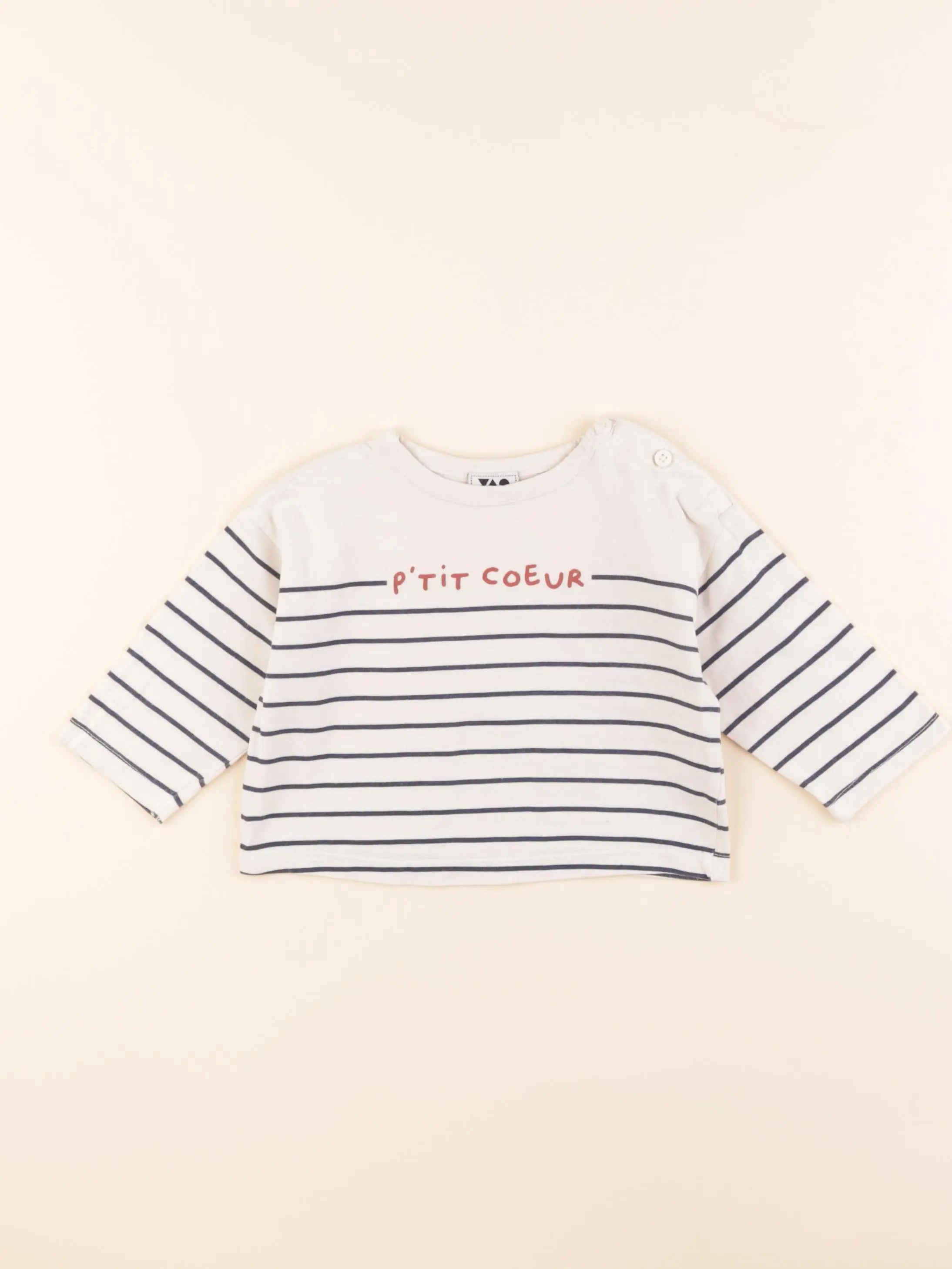 Tape à l'oeil - tee-shirt beige, bleu - 6 mois