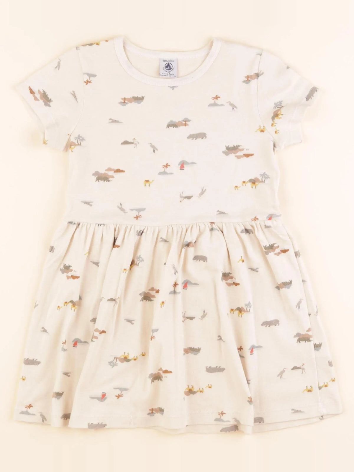 Petit Bateau - robe beige - 5 ans