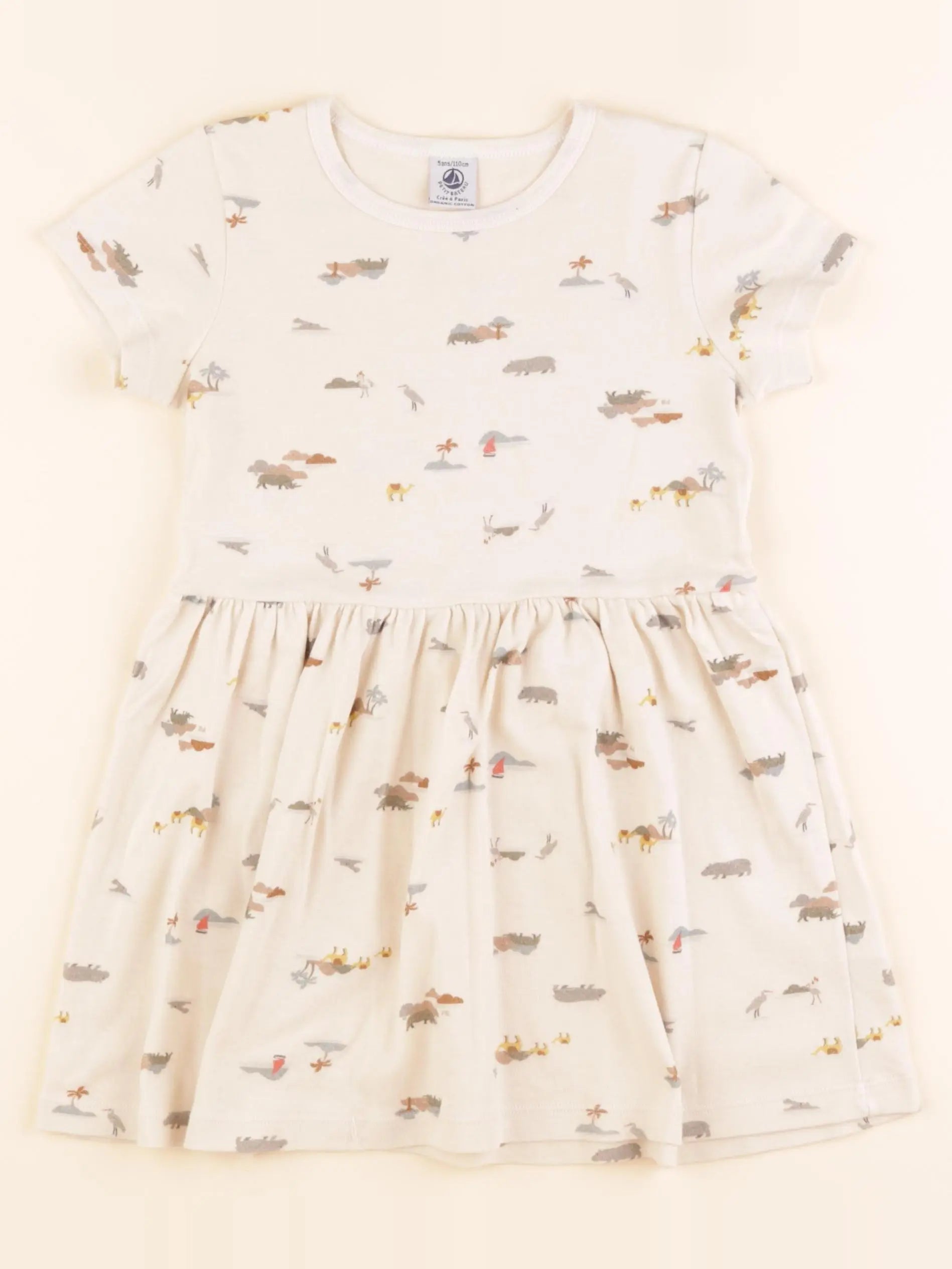 Petit Bateau - robe beige - 5 ans