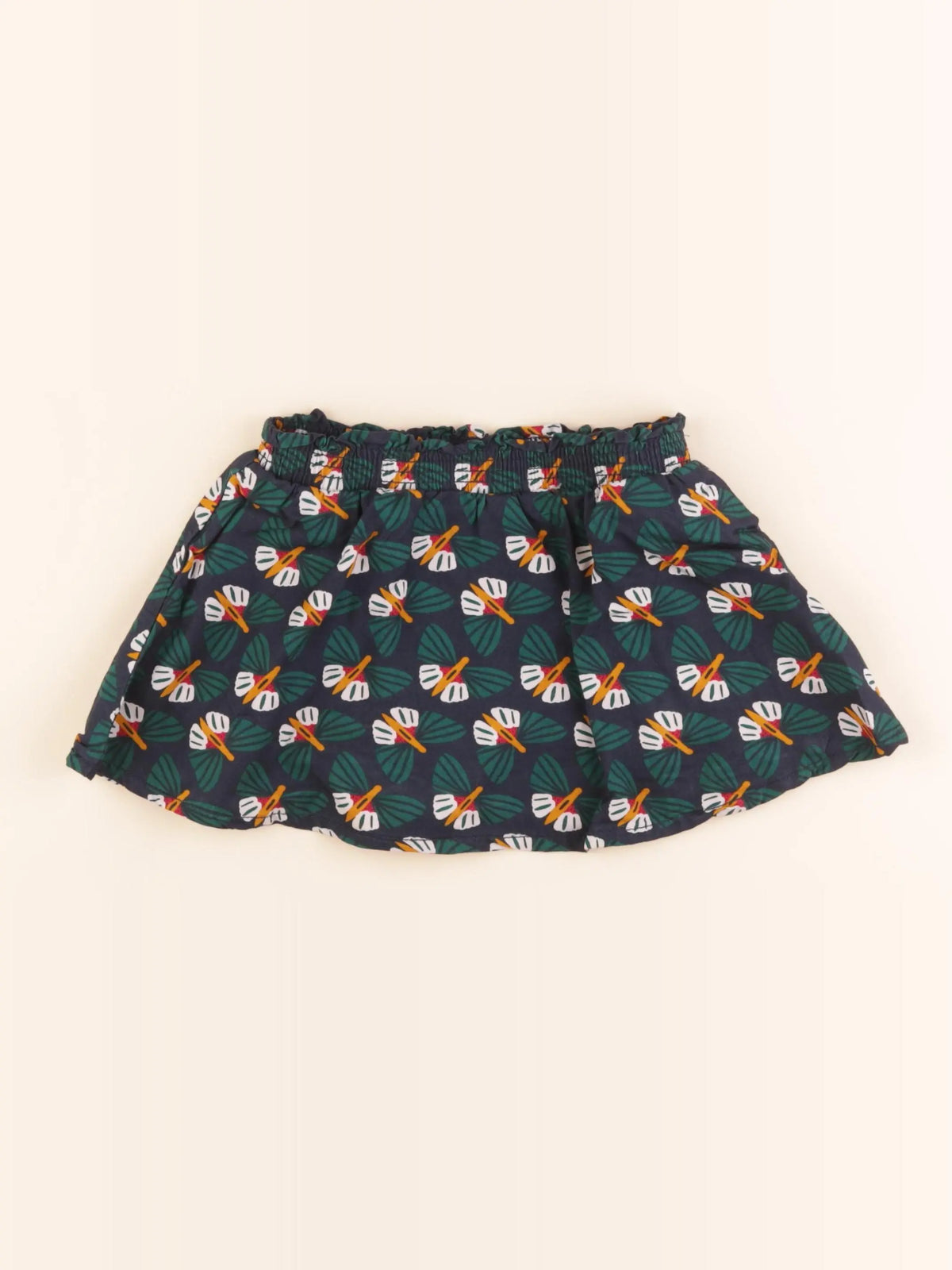 Okaidi - jupe short bleu, vert - 4 ans