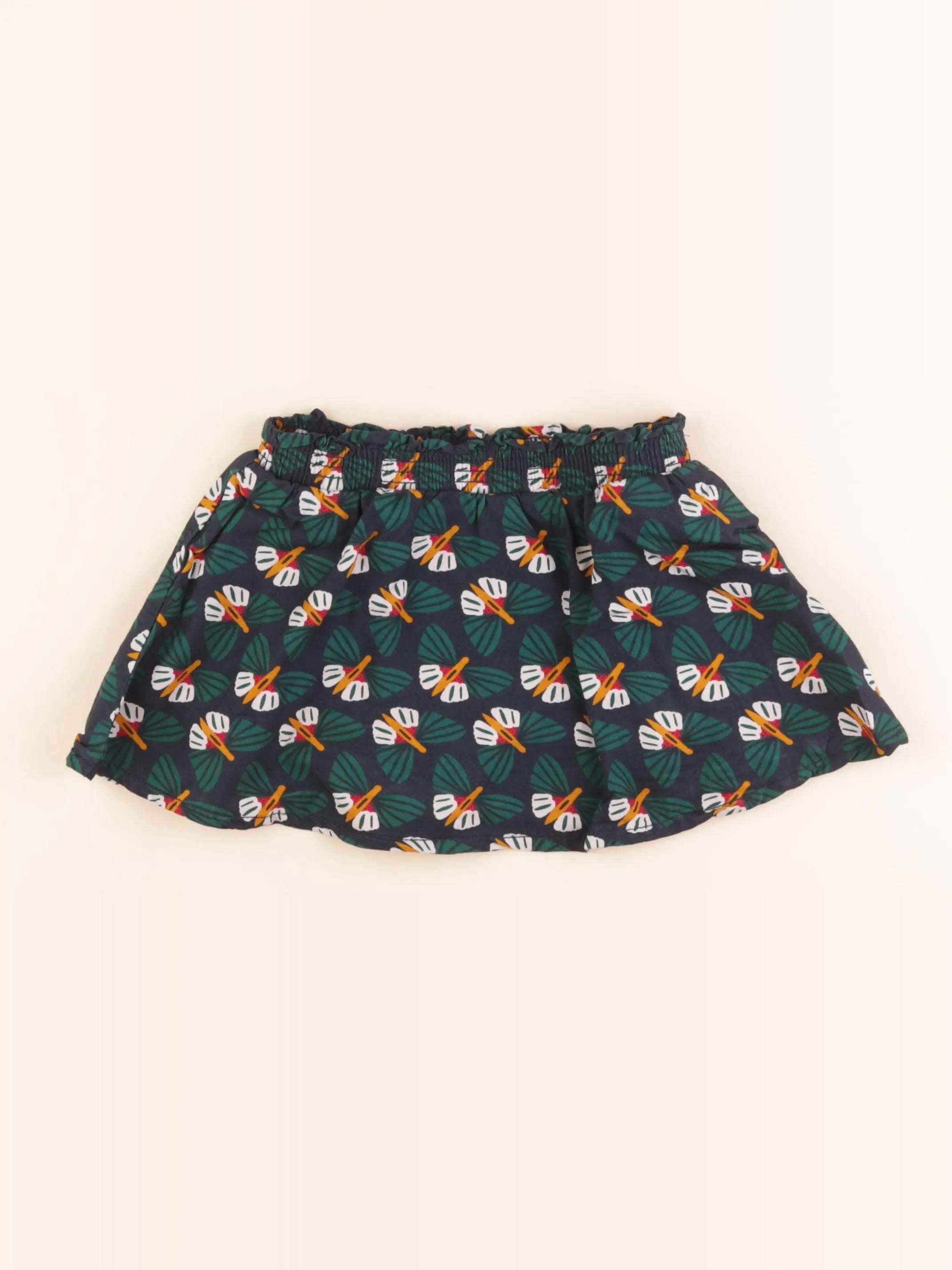 Okaidi - jupe short bleu, vert - 4 ans