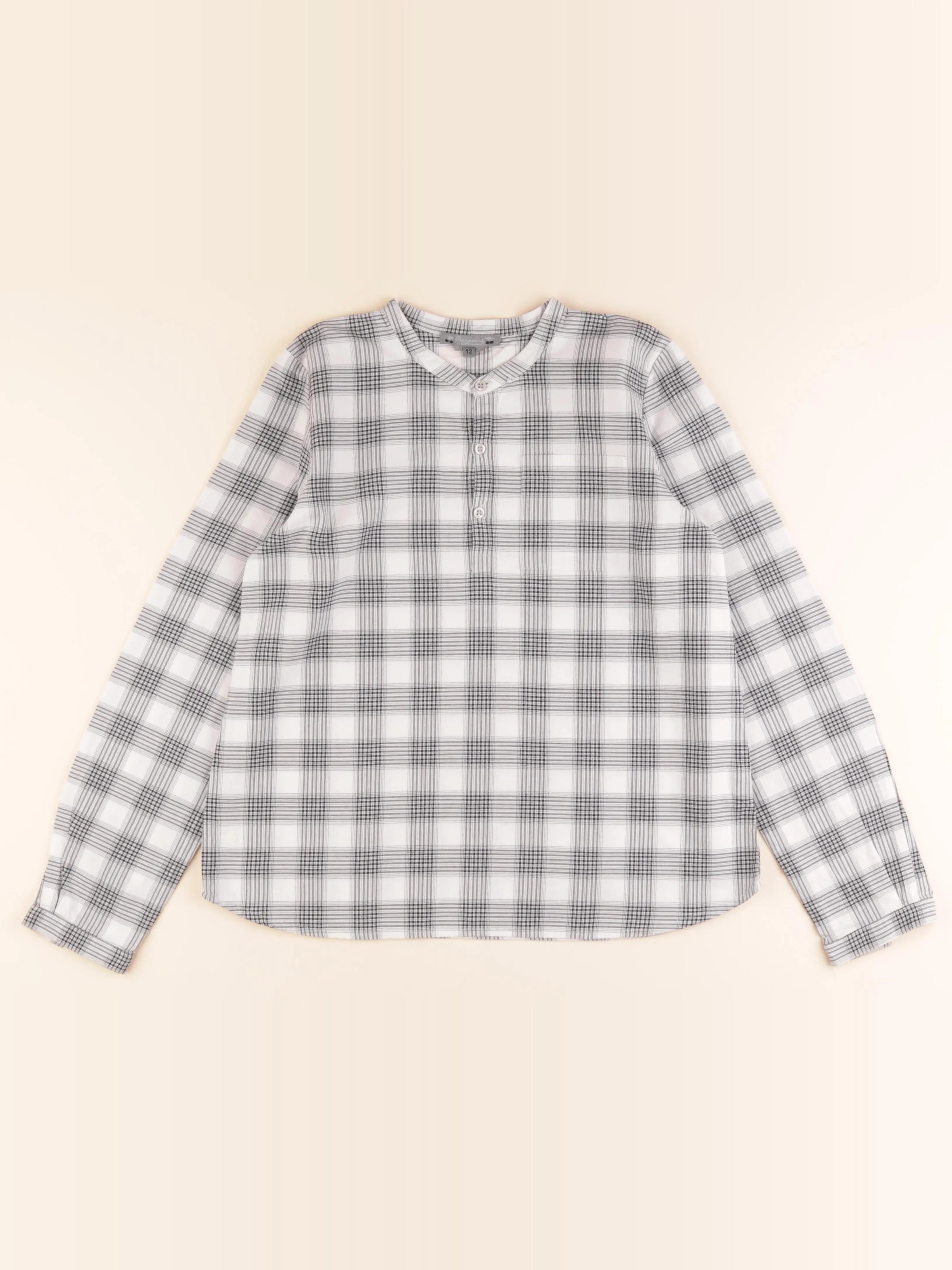 Bonpoint - chemise blanc, noir - 12 ans