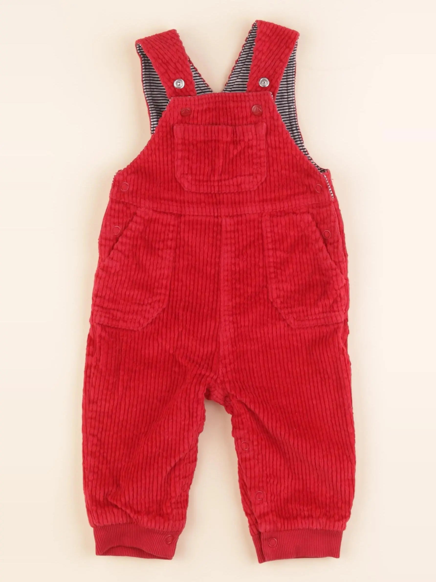 Petit Bateau - salopette rouge - 6 mois