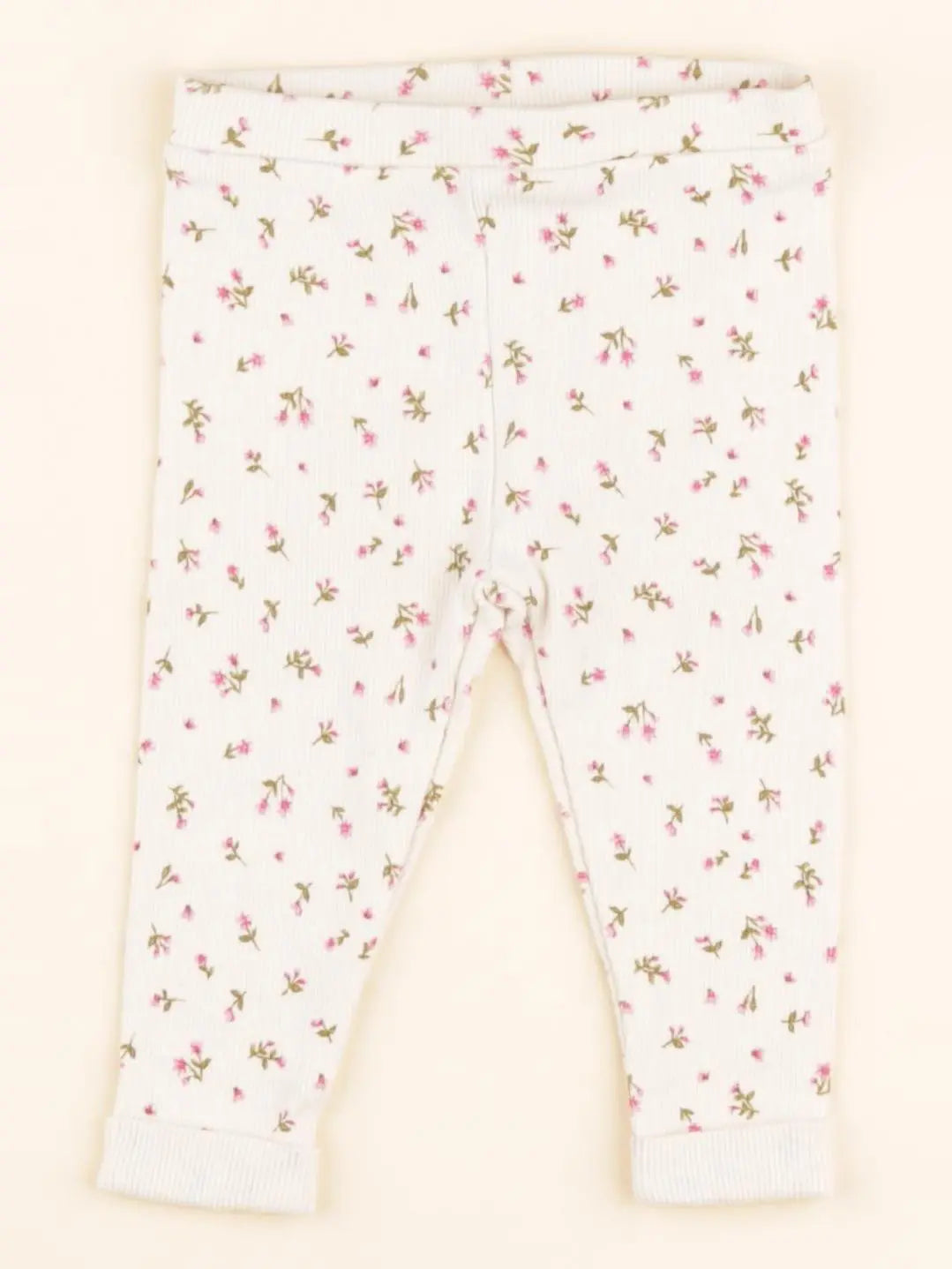 Tape à l'oeil - legging blanc, rose - 6 mois
