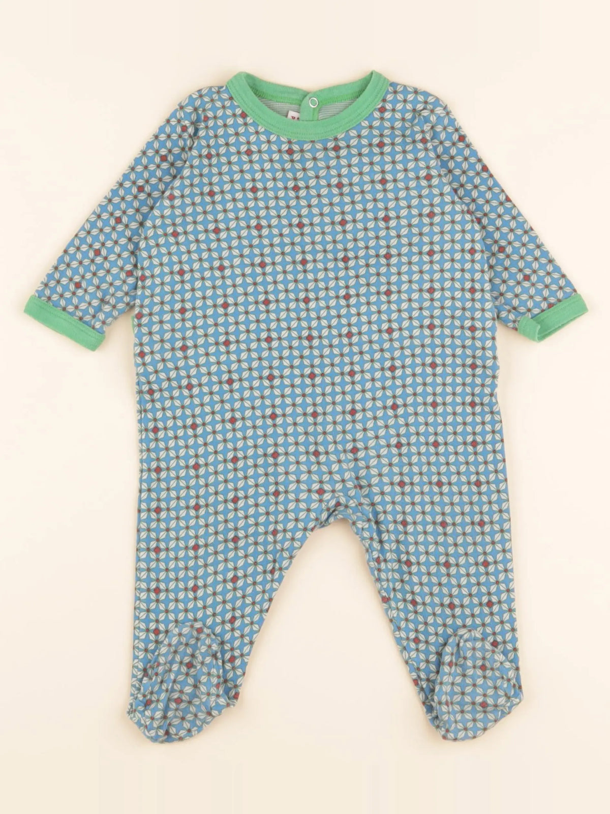Petit Bateau - pyjama coton bleu - 6 mois