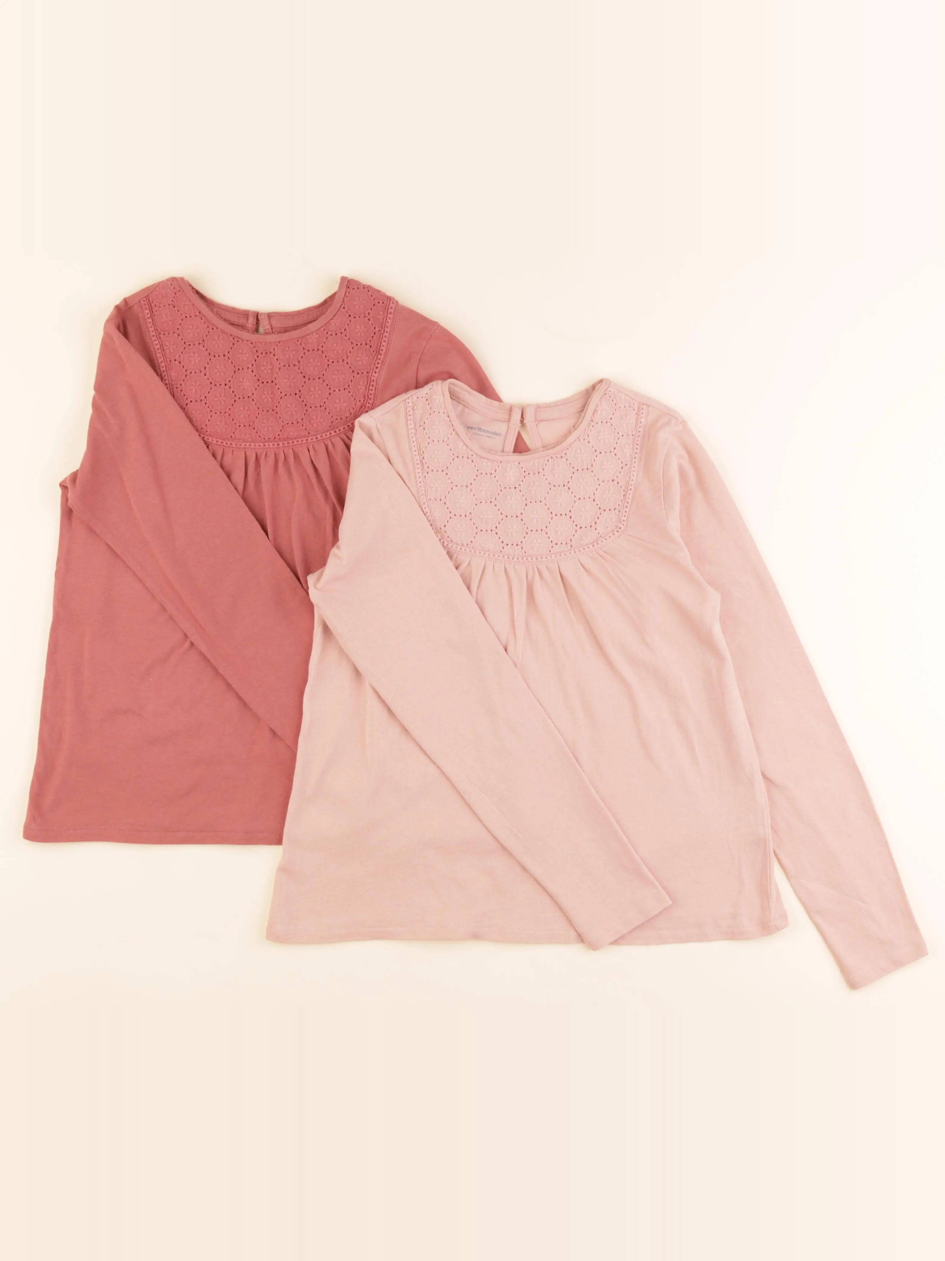 Vertbaudet - lot de 2 tee-shirts rose - 10 ans
