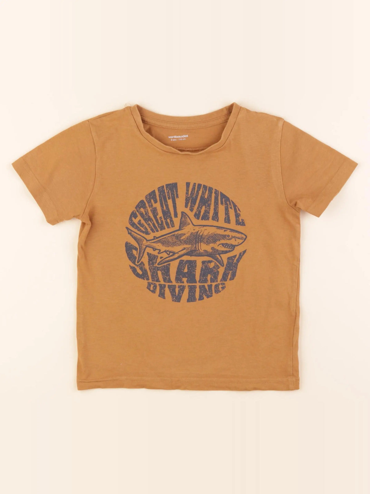 Vertbaudet - tee-shirt marron - 6 ans