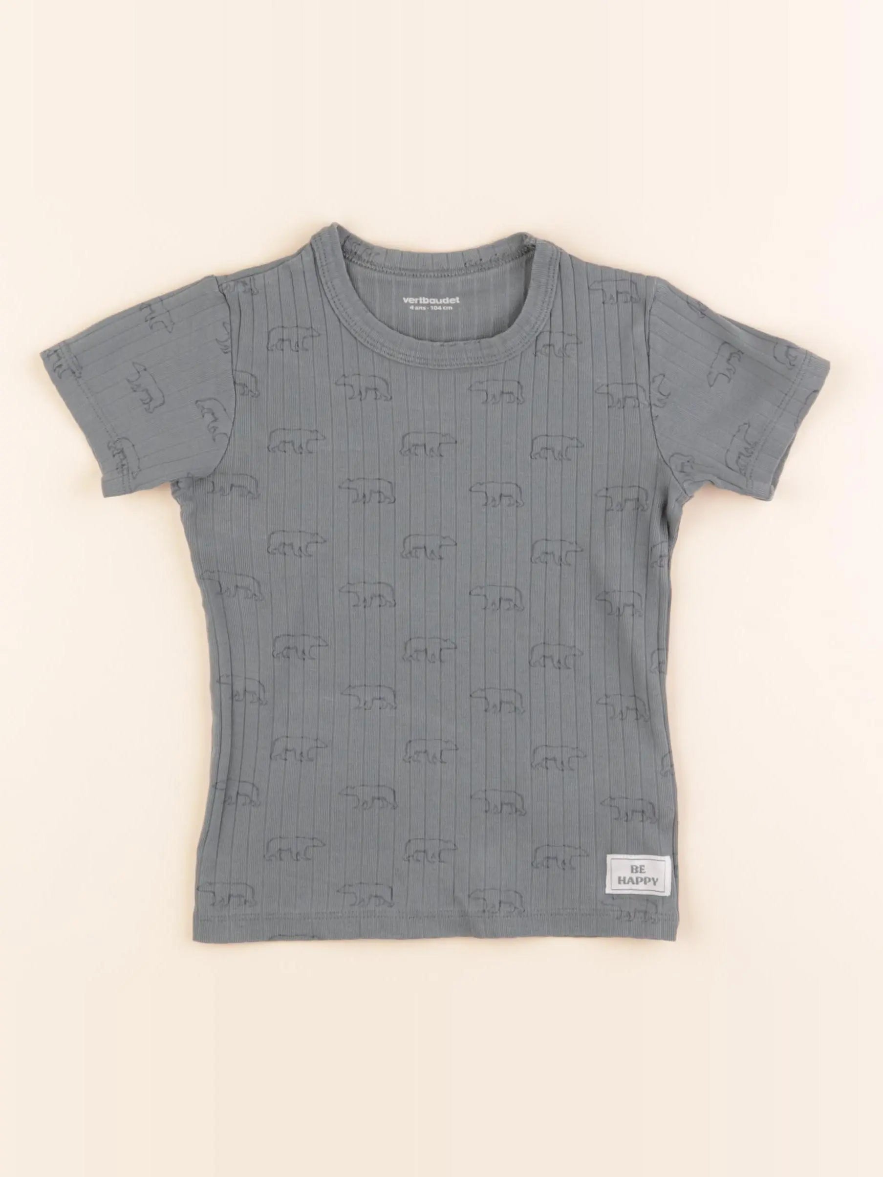 Vertbaudet - tee-shirt bleu - 4 ans