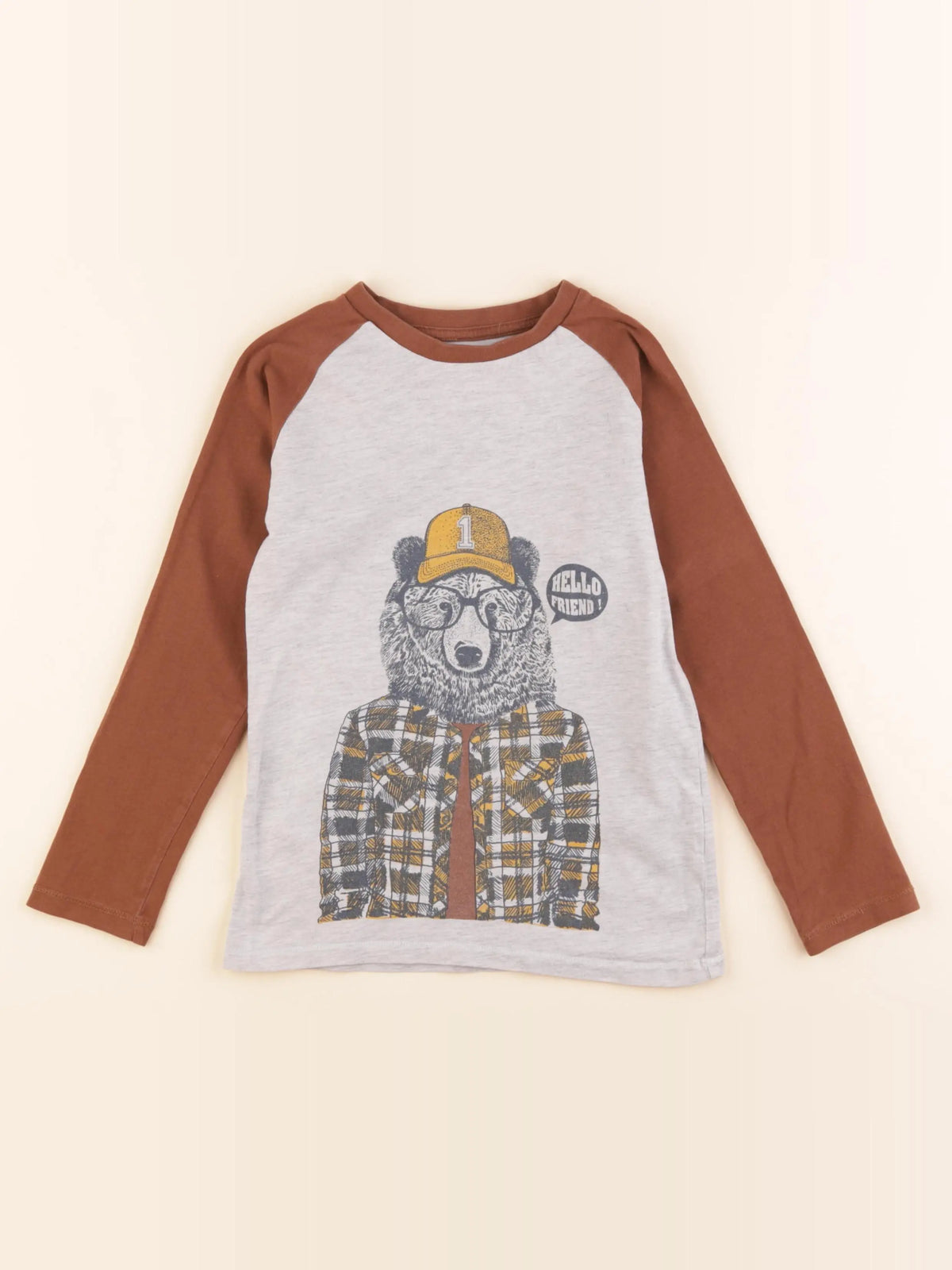 Vertbaudet - tee-shirt gris - 8 ans