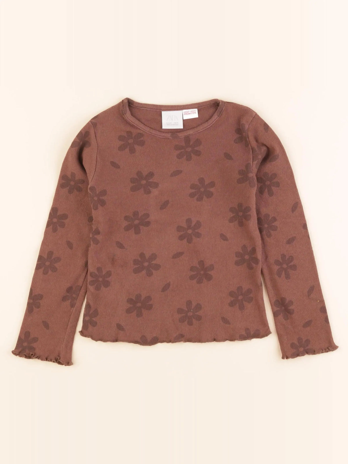 Zara - tee-shirt marron - 6 ans