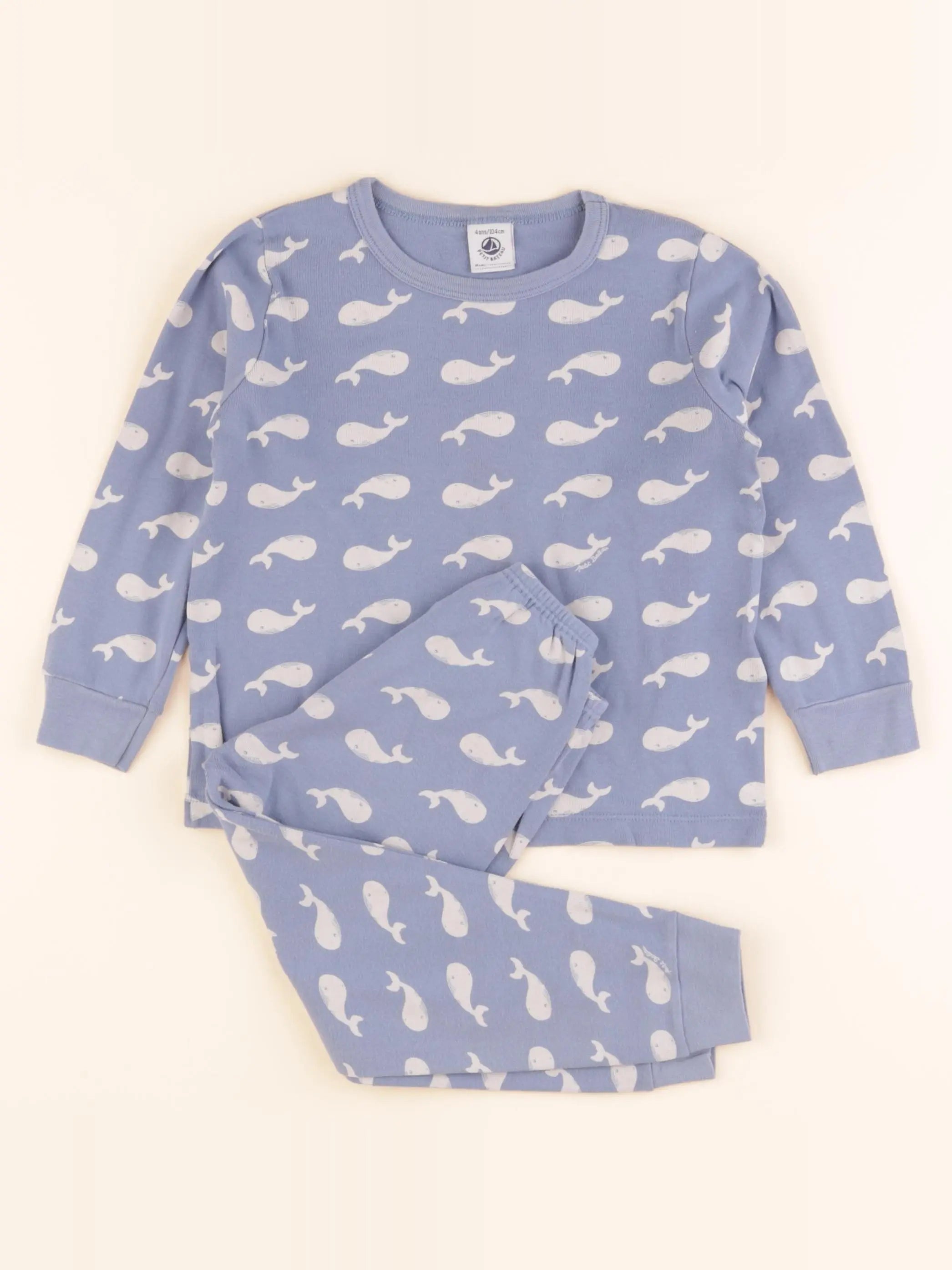 Petit Bateau - pyjama coton bleu - 4 ans