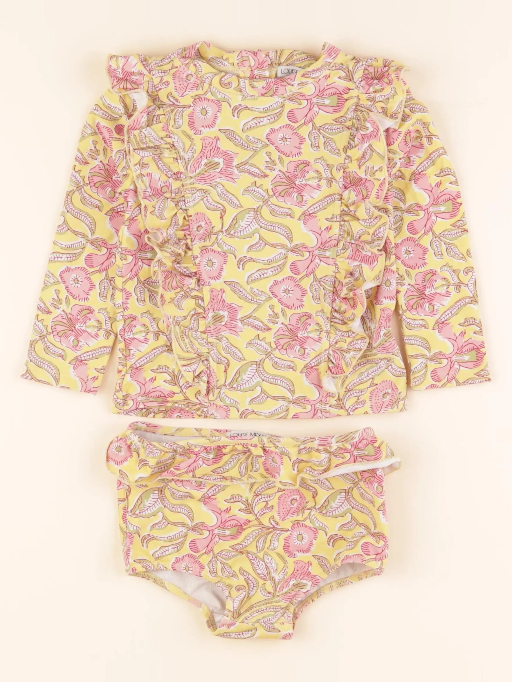 Louise Misha - ensemble de bain rose, jaune - 18 mois