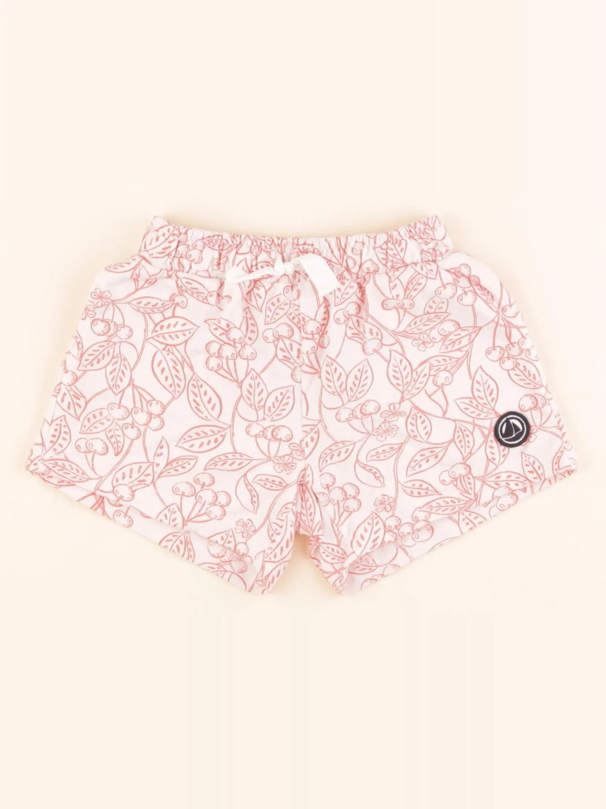Petit Bateau - short blanc, orange - 3 ans