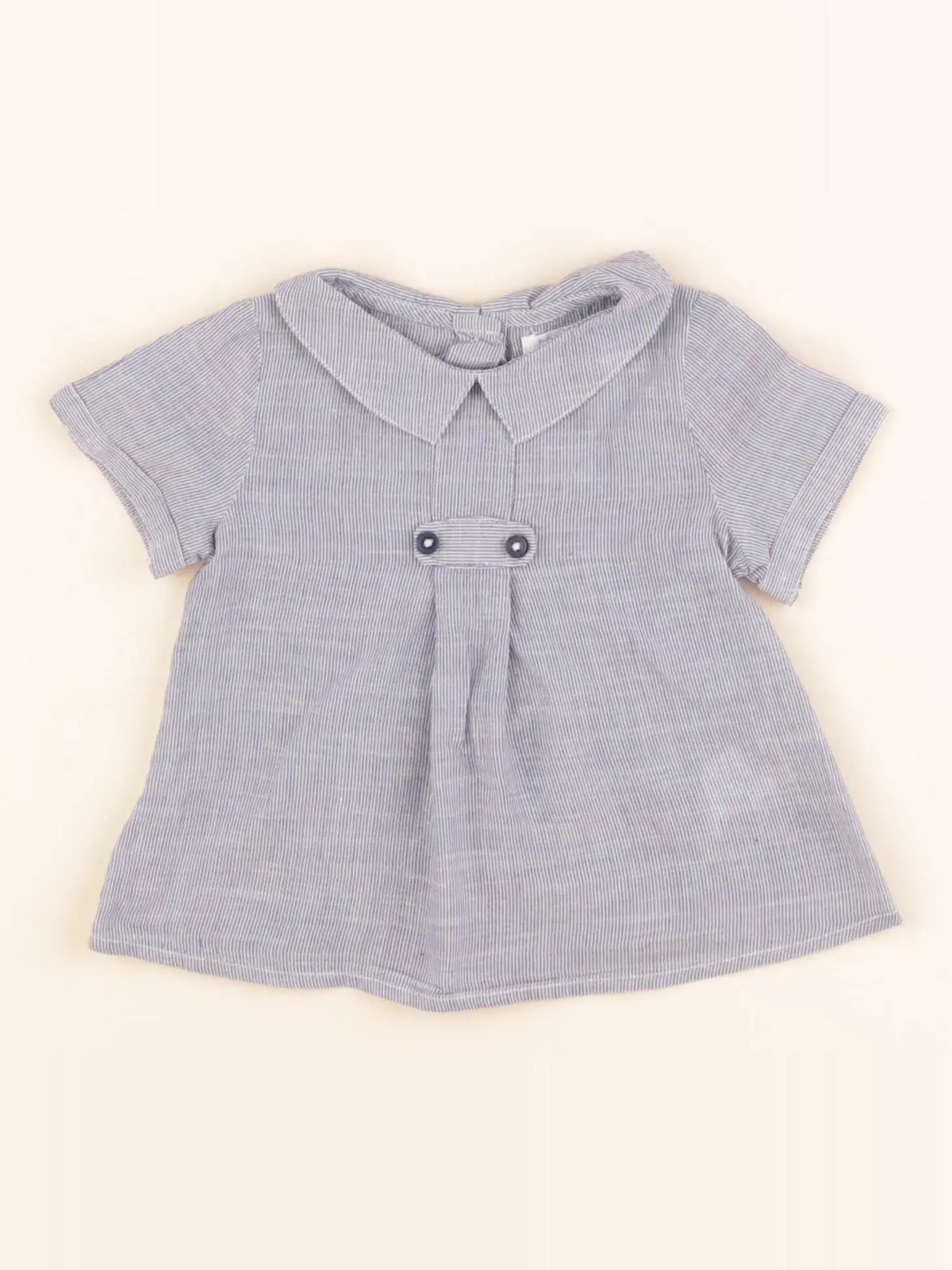 Boutchou - blouse bleu, blanc - 9 mois