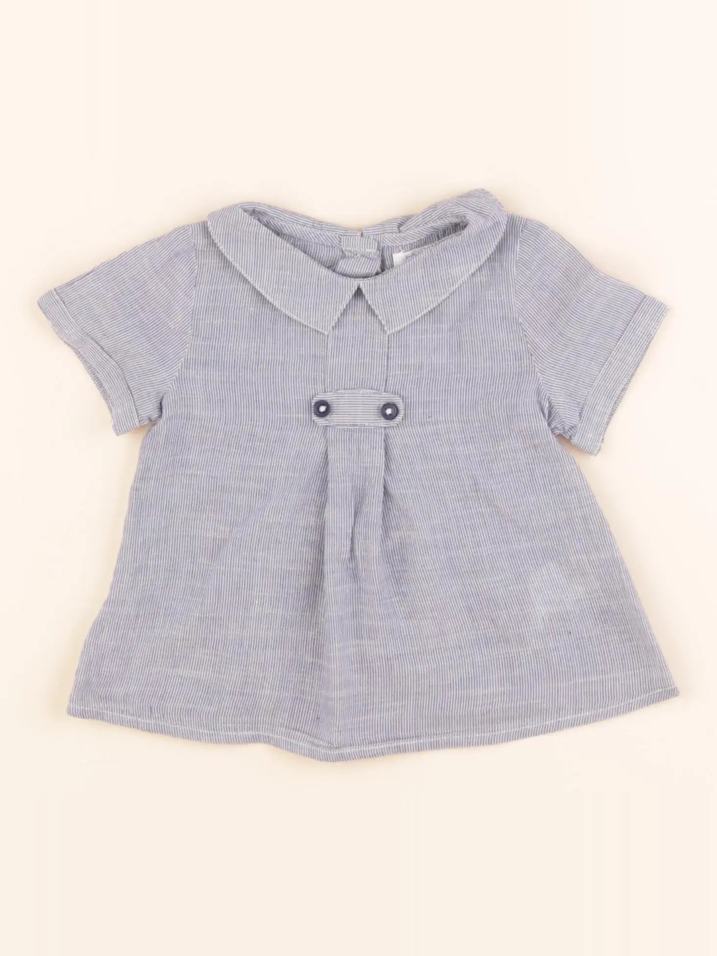 Boutchou - blouse bleu, blanc - 9 mois