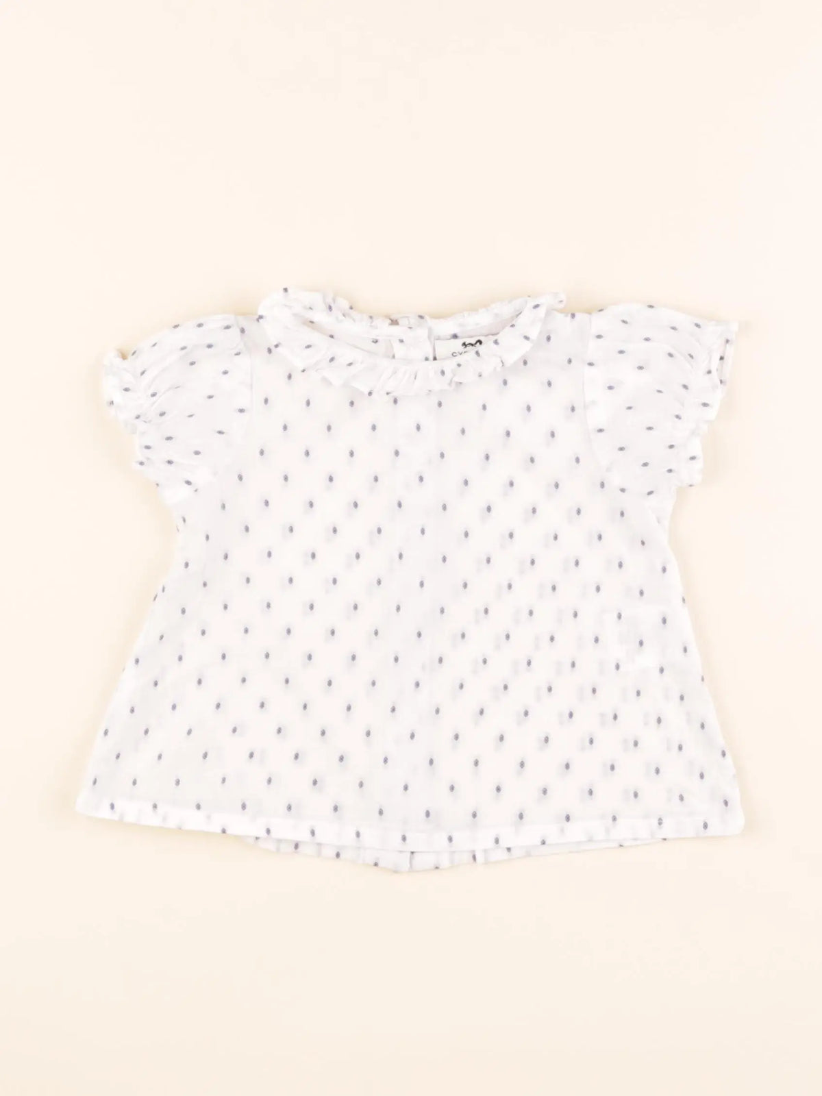Cyrillus - blouse blanc, bleu - 9 mois