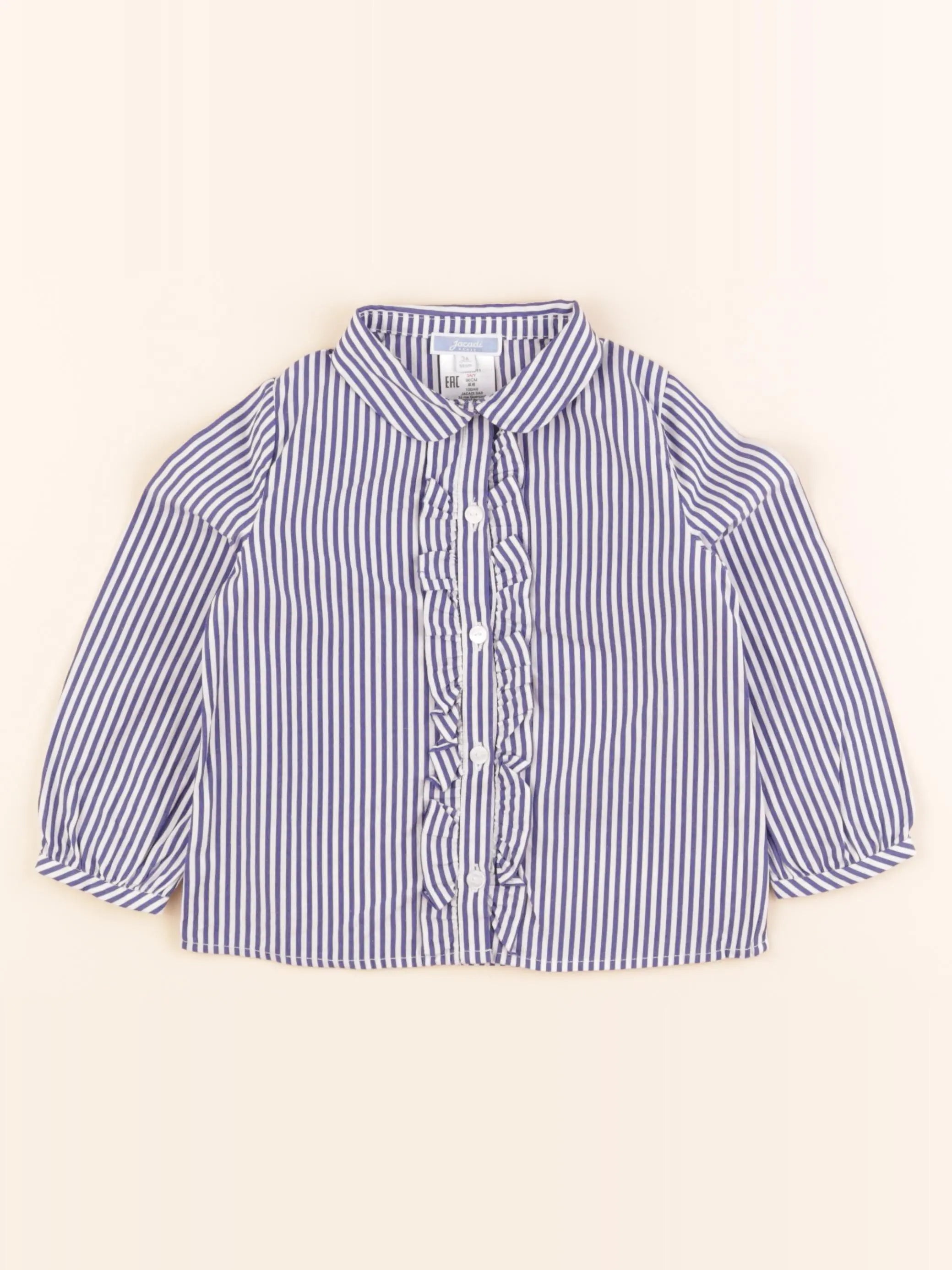 Jacadi - chemise blanc, bleu - 3 ans